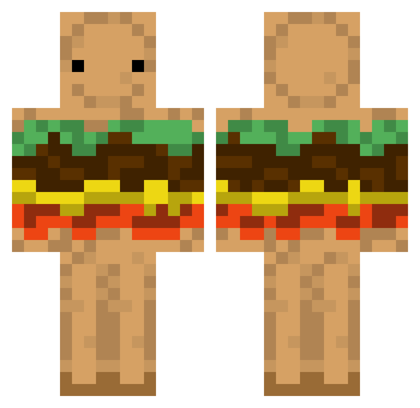 Leljy Minecraft skin, front and back view