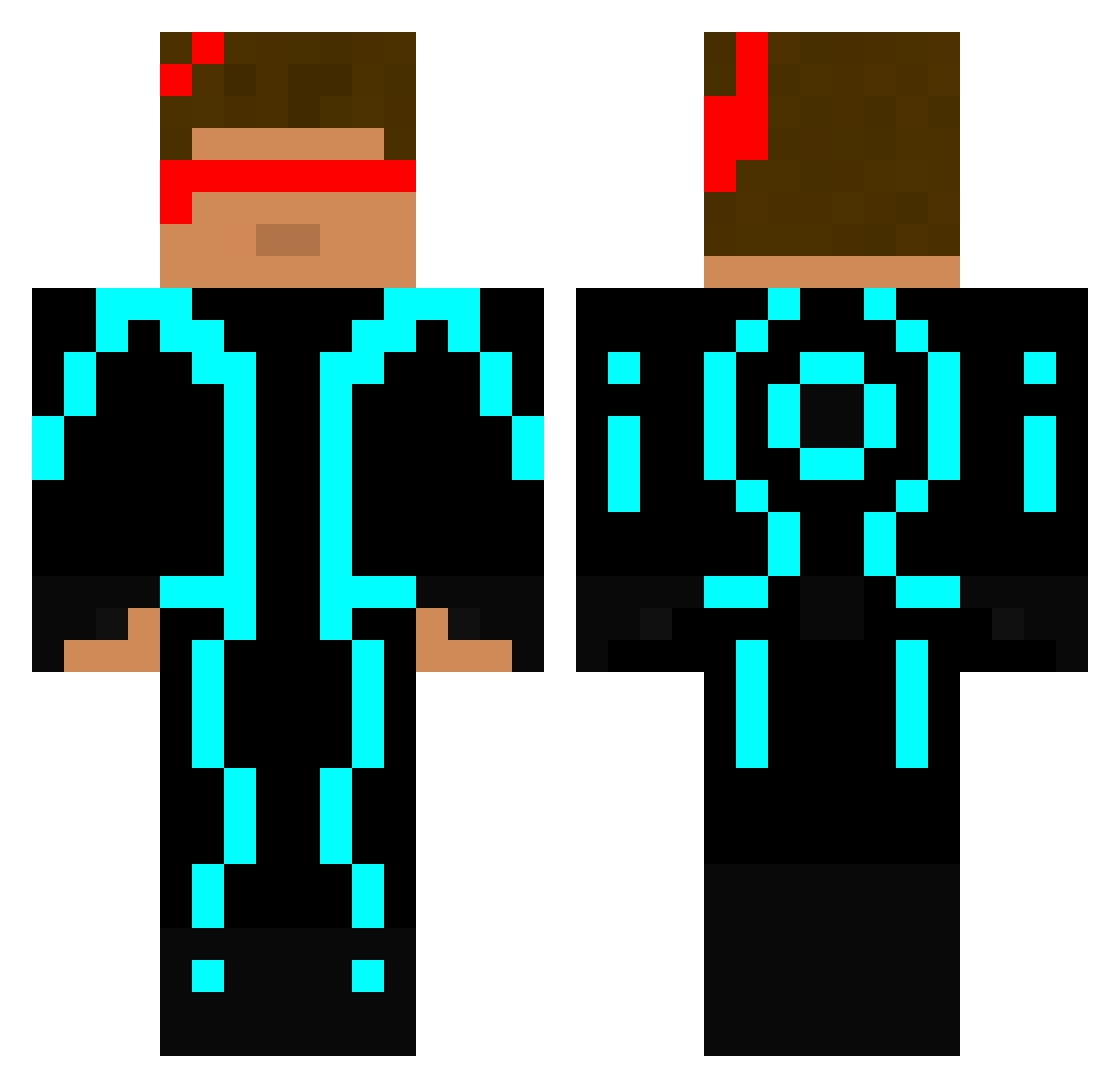 Schematics Minecraft skin, front and back view