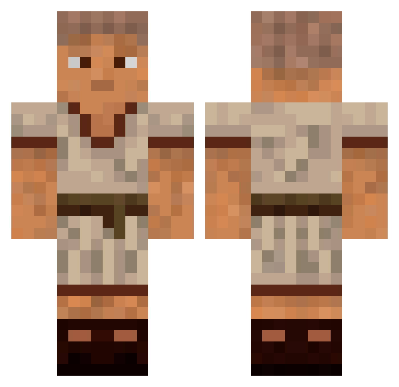 Arkeney Minecraft skin, front and back view