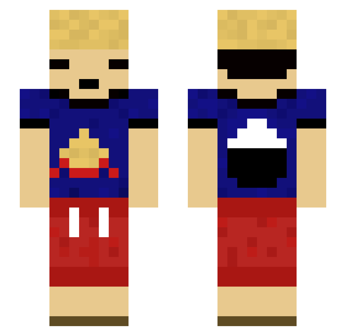 surferdudeaj Minecraft skin, front and back view