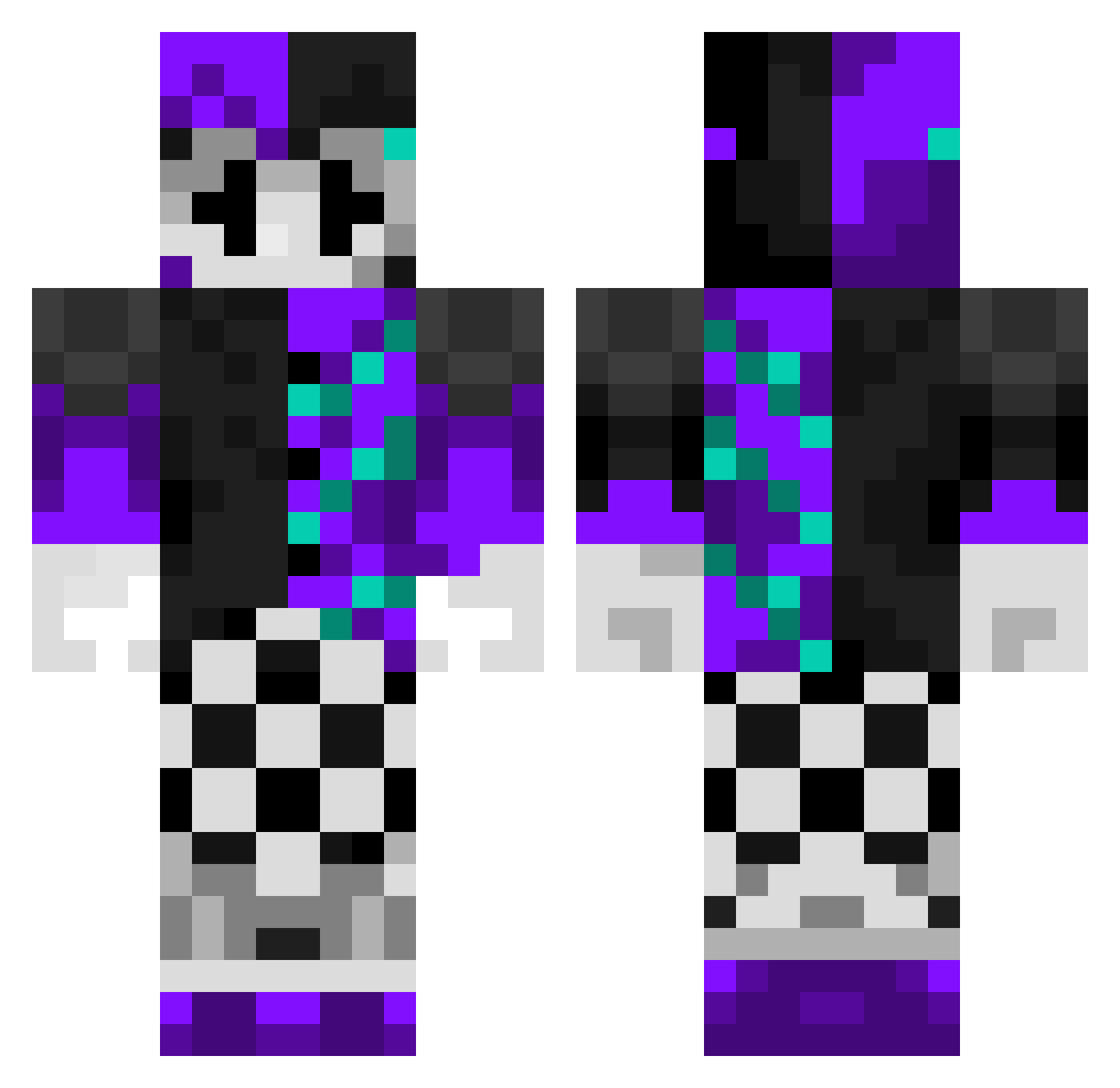 JaneLilac Minecraft skin, front and back view