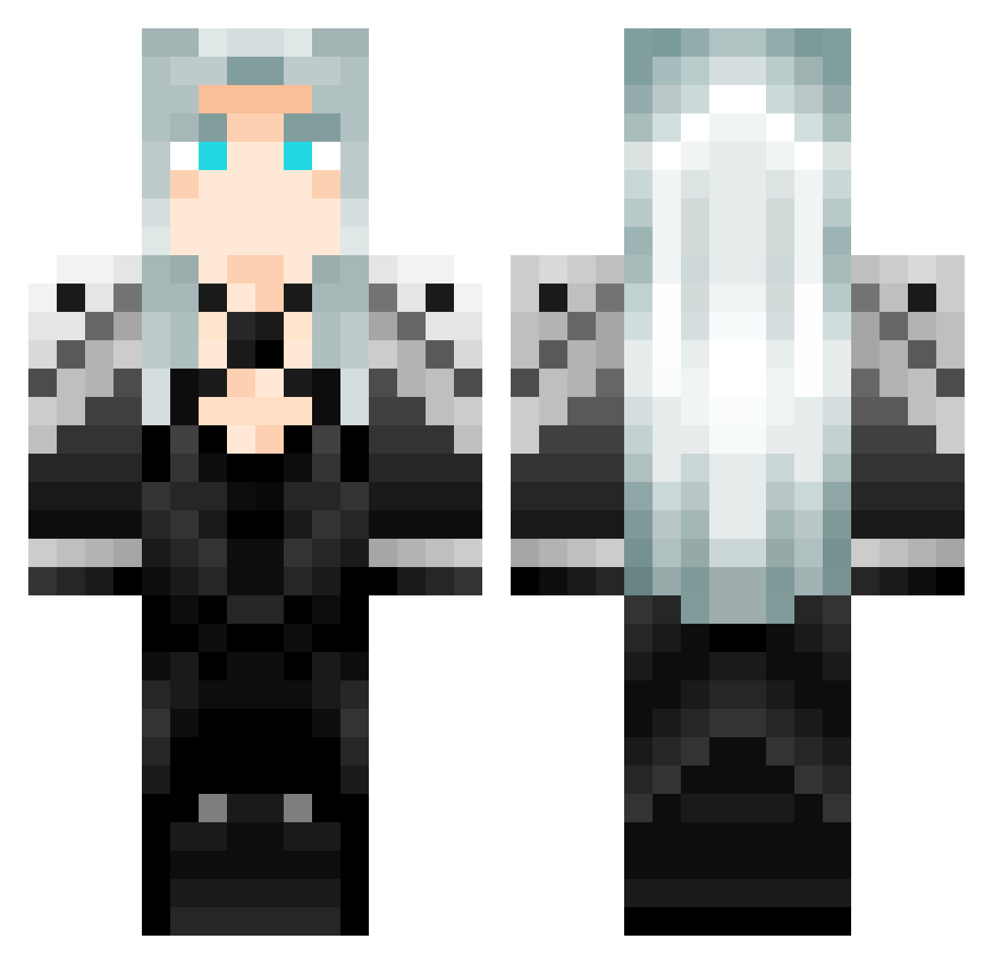 EdgySpade Minecraft skin, front and back view