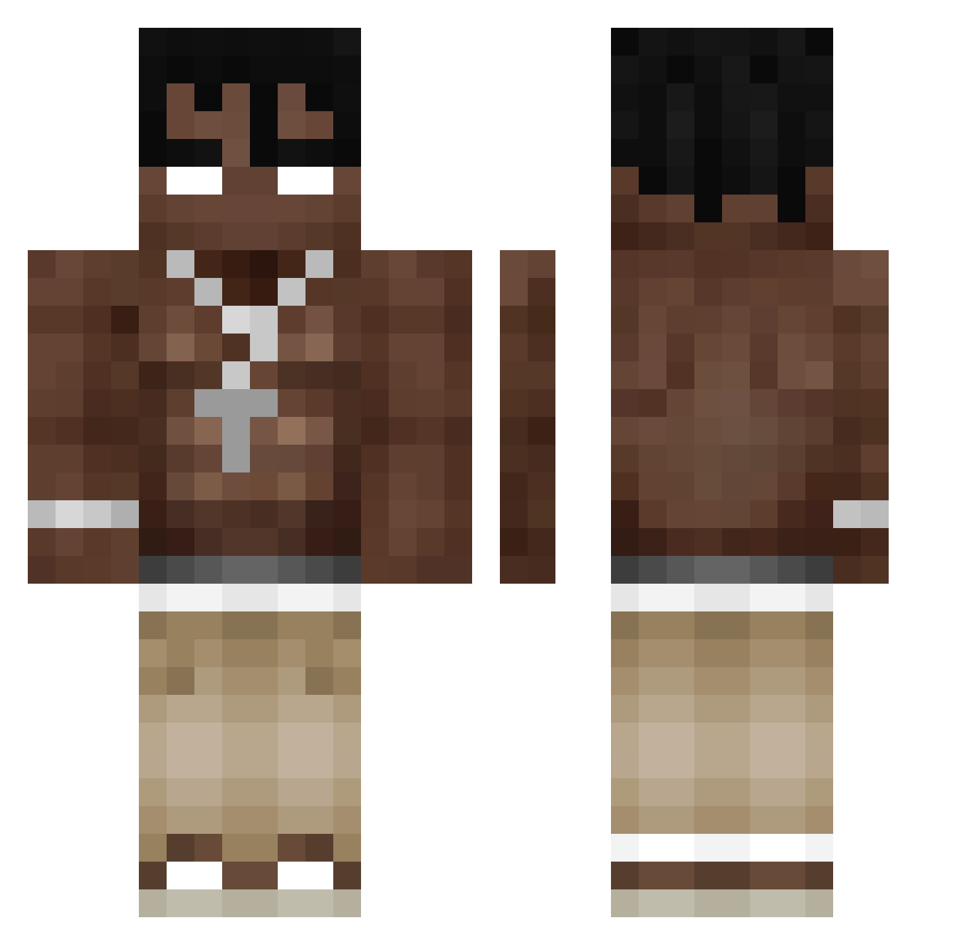 Merlin_Br Minecraft skin, front and back view