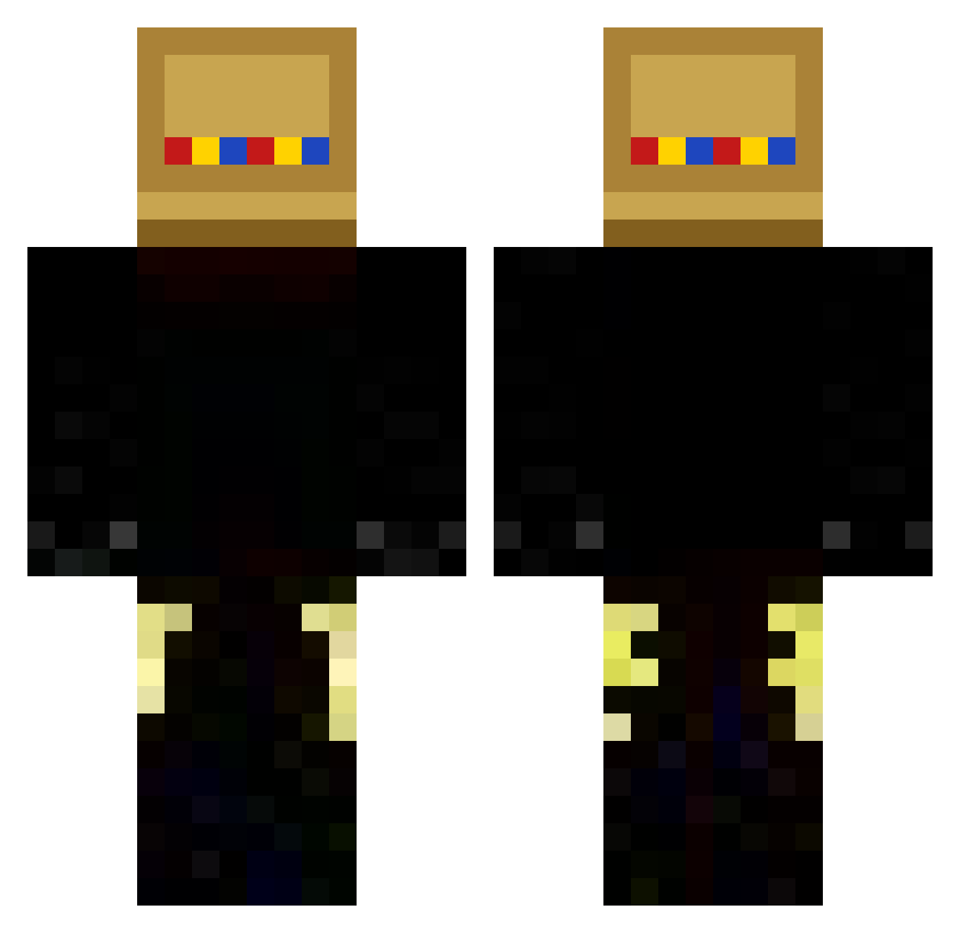MnlDoBronx Minecraft skin, front and back view