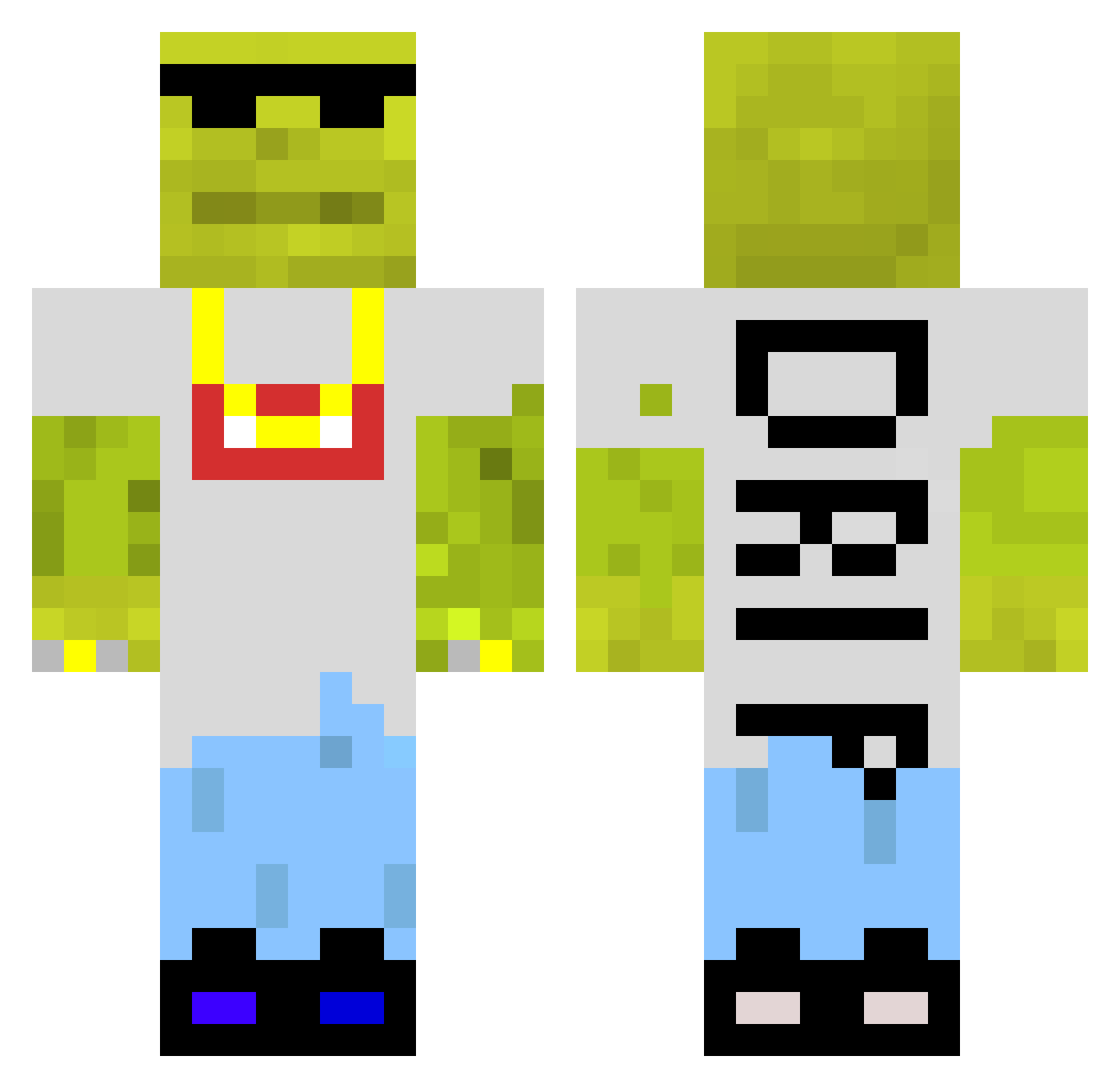 yoyodebes Minecraft skin, front and back view