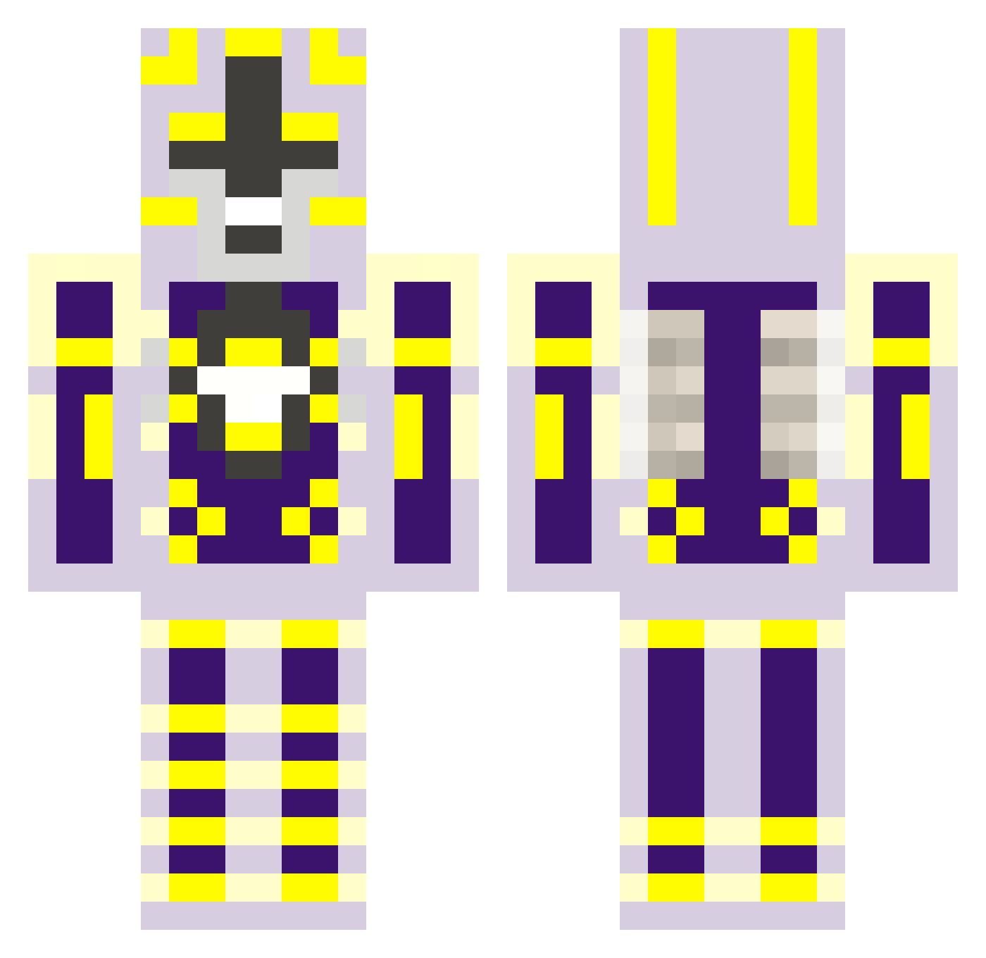 plugdata Minecraft skin, front and back view