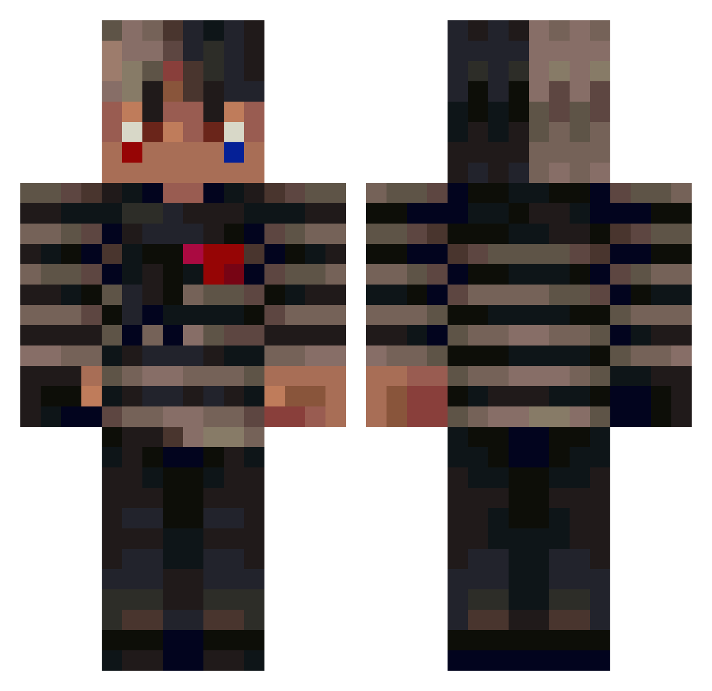 mmuskill Minecraft skin, front and back view