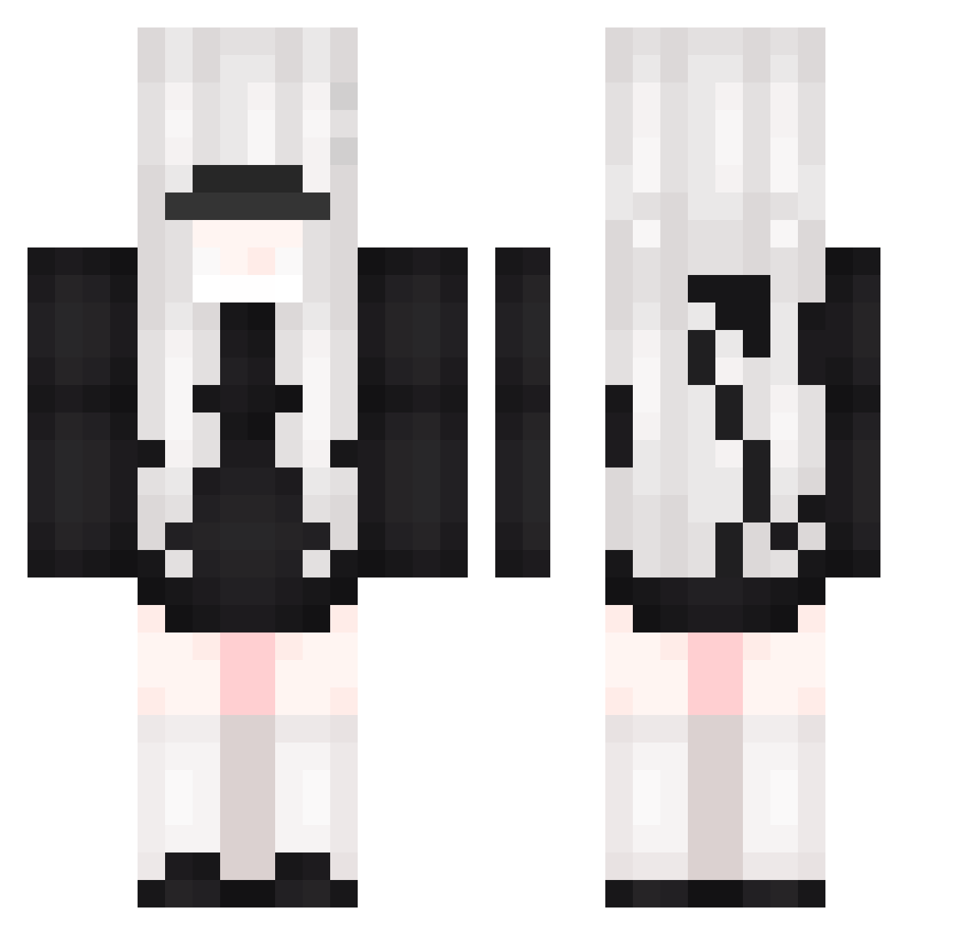 WhatYouCantSee Minecraft skin, front and back view