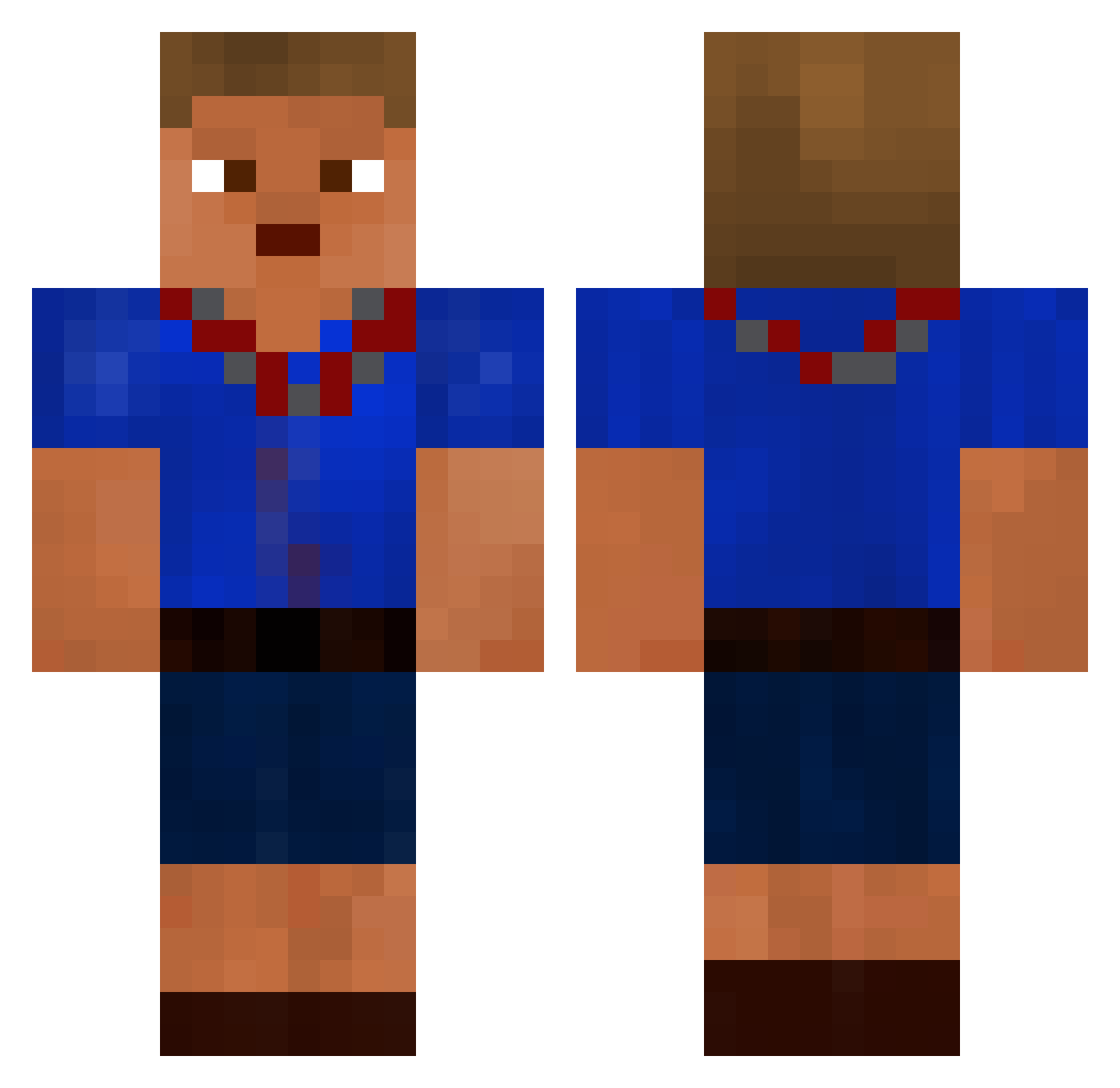 Bandi Minecraft skin, front and back view