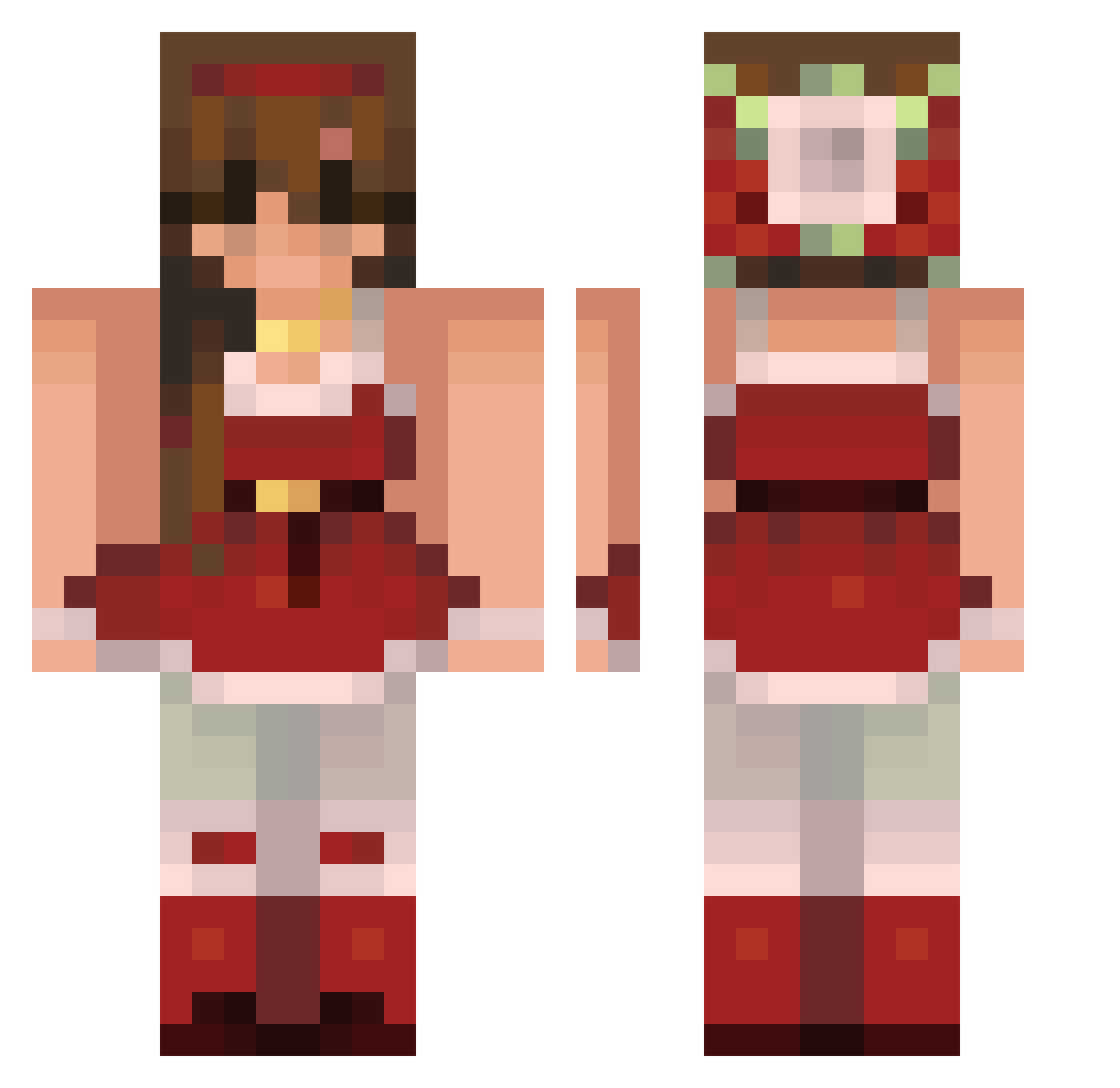 d2umb Minecraft skin, front and back view