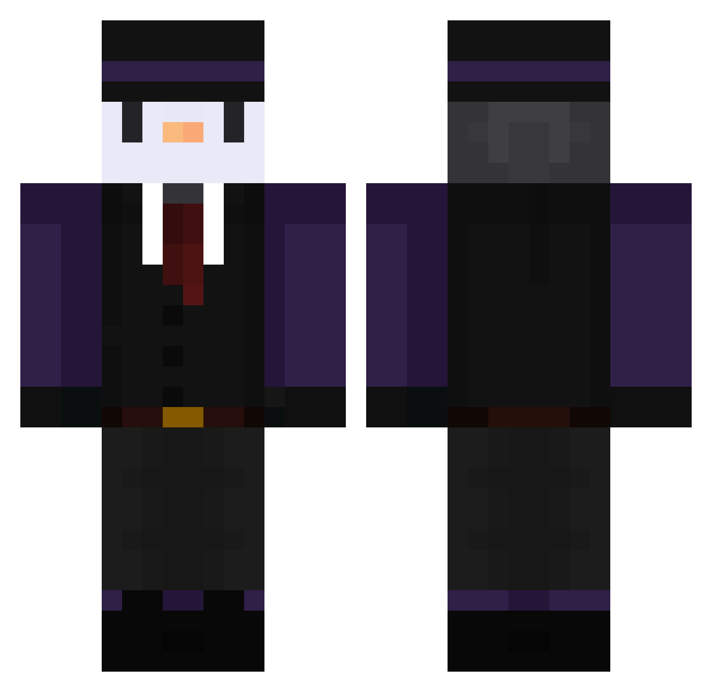 Casualt4 Minecraft skin, front and back view