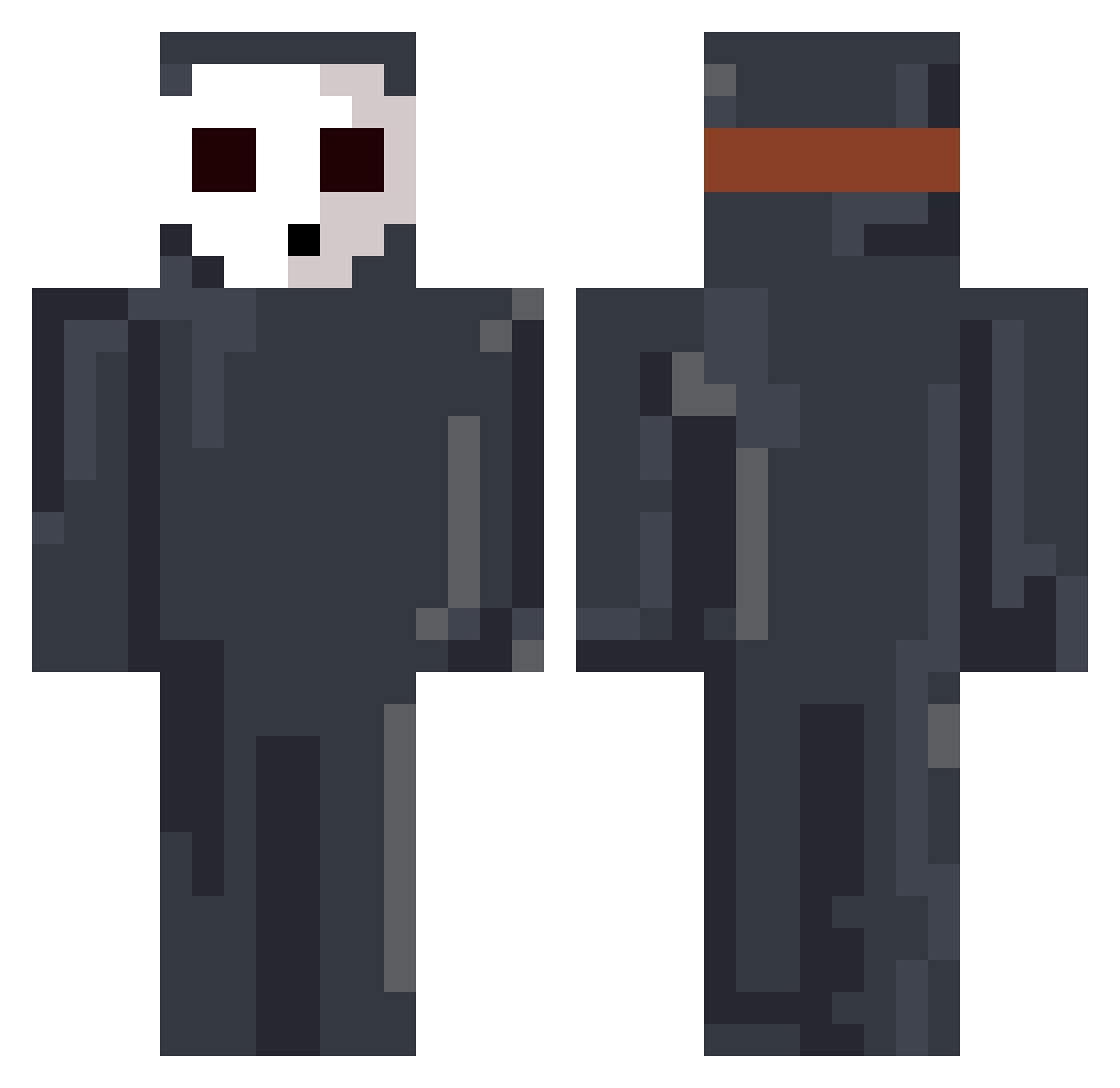 xkokuss Minecraft skin, front and back view