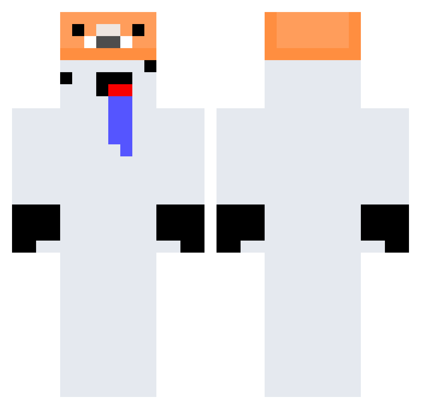 D0nkySh0w Minecraft skin, front and back view