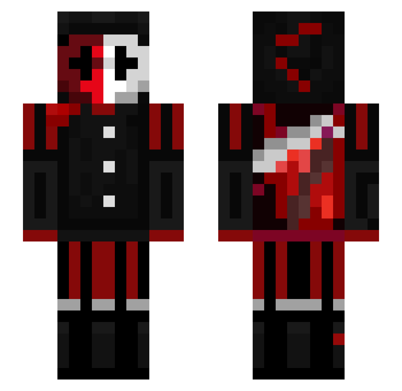 PhaseAura Minecraft skin, front and back view