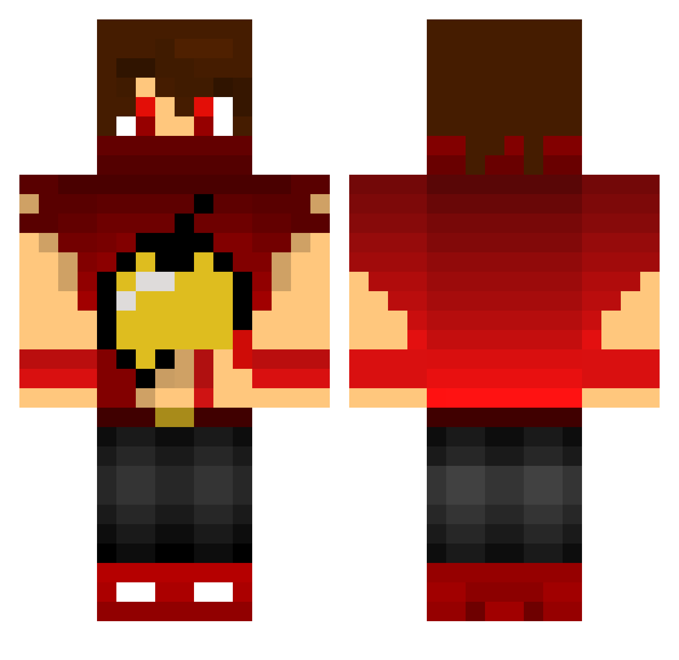 TakingL Minecraft skin, front and back view