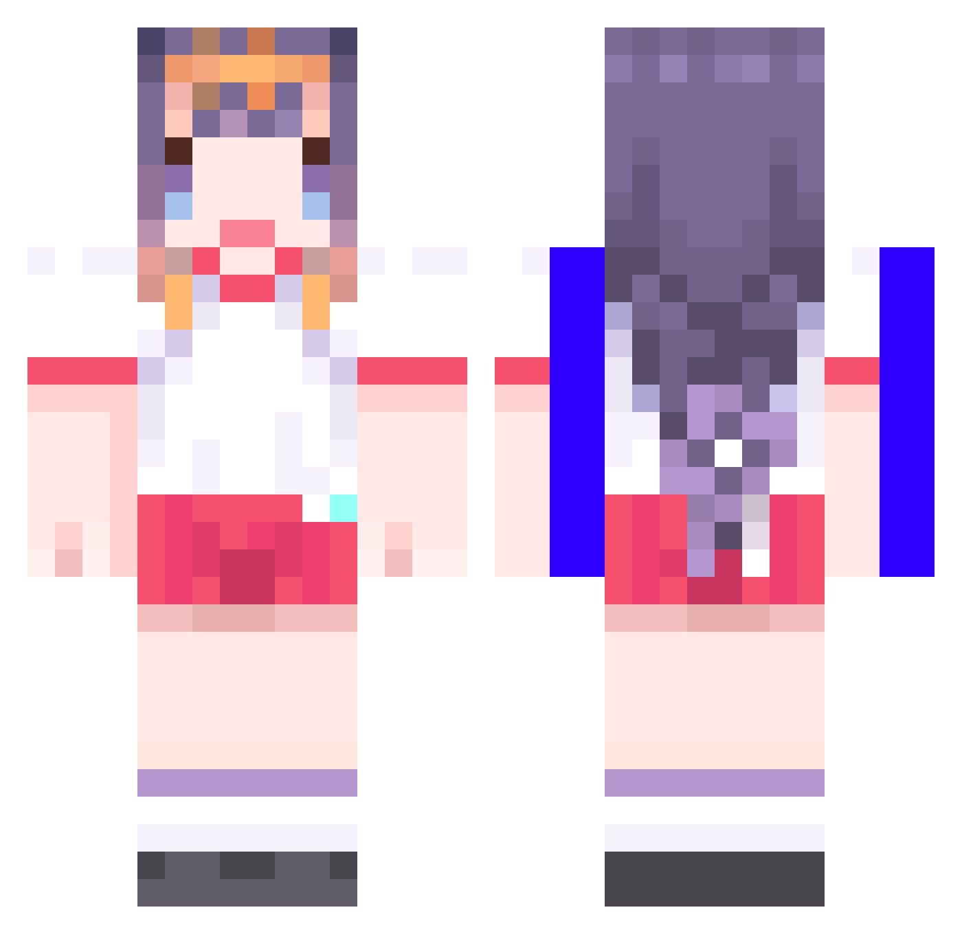 _DaiwaScarlet Minecraft skin, front and back view