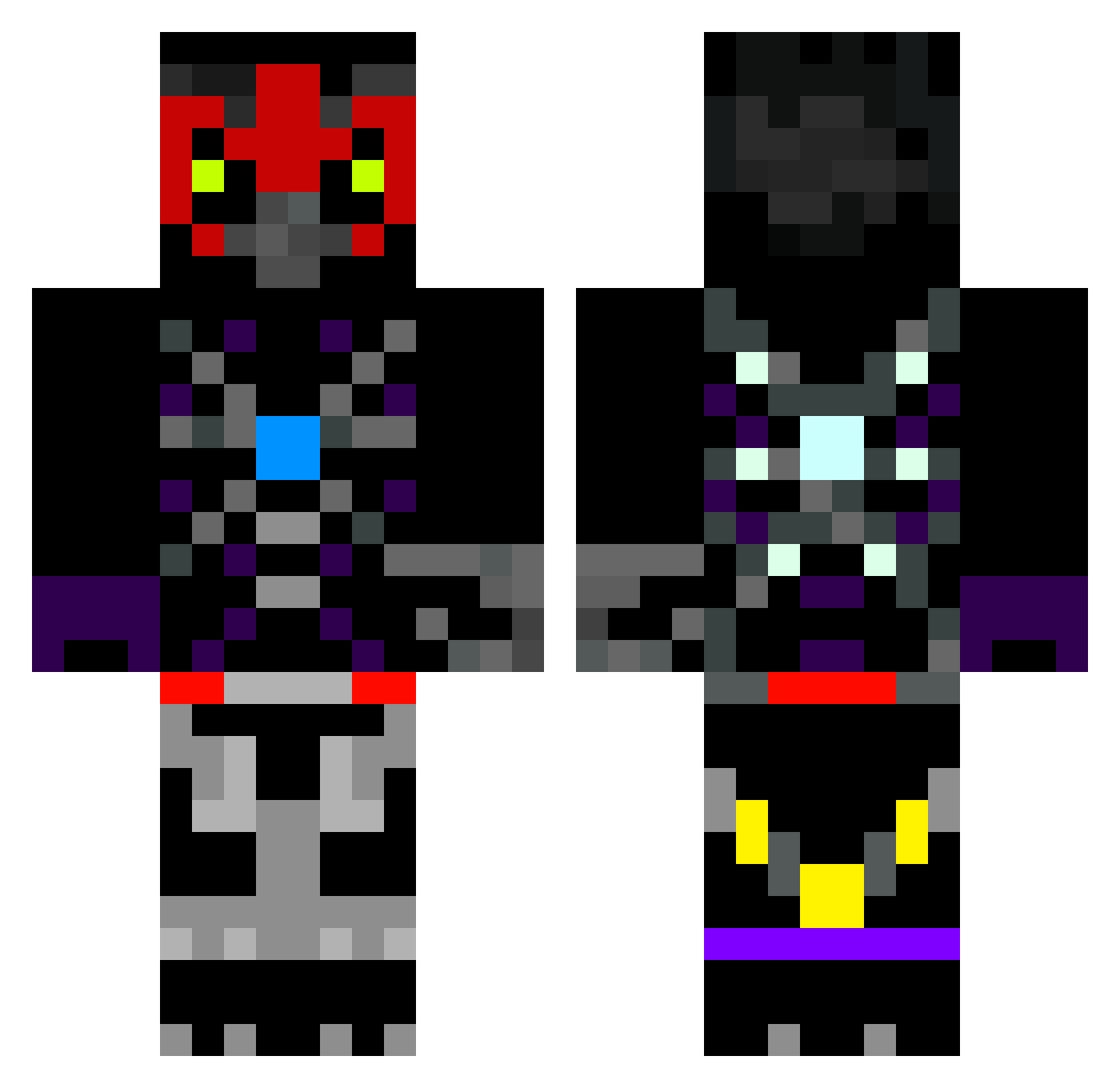 RazartheRaven Minecraft skin, front and back view