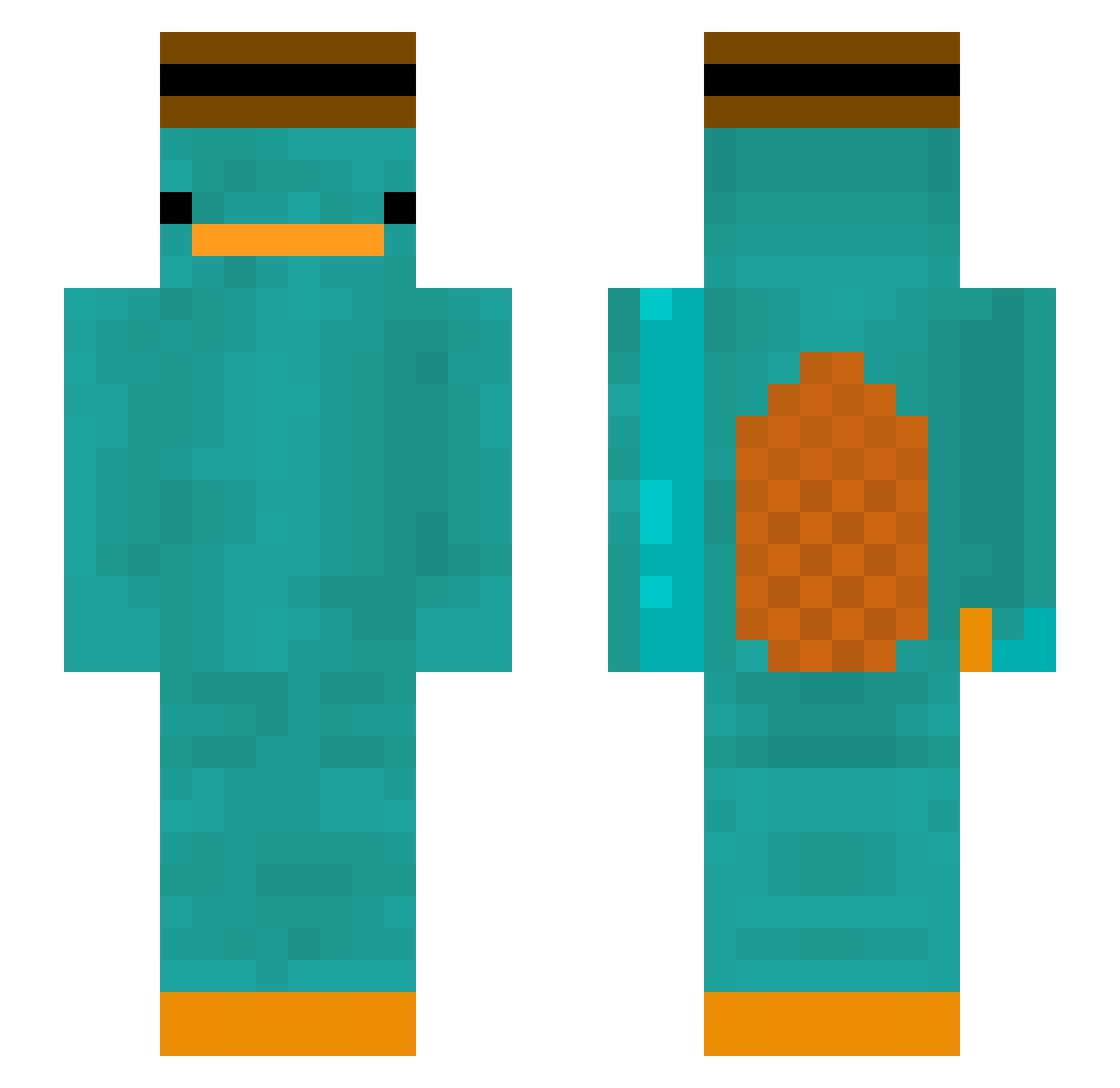 L0kij Minecraft skin, front and back view