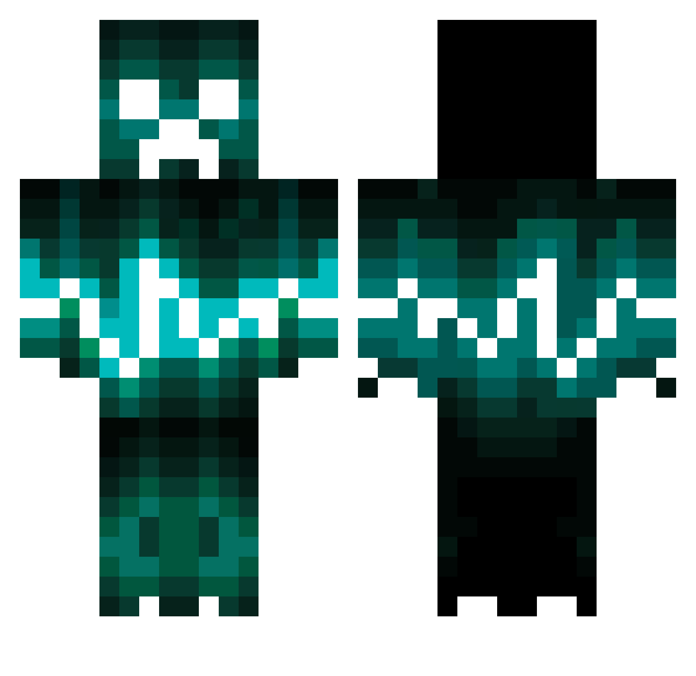 chadoubled Minecraft skin, front and back view