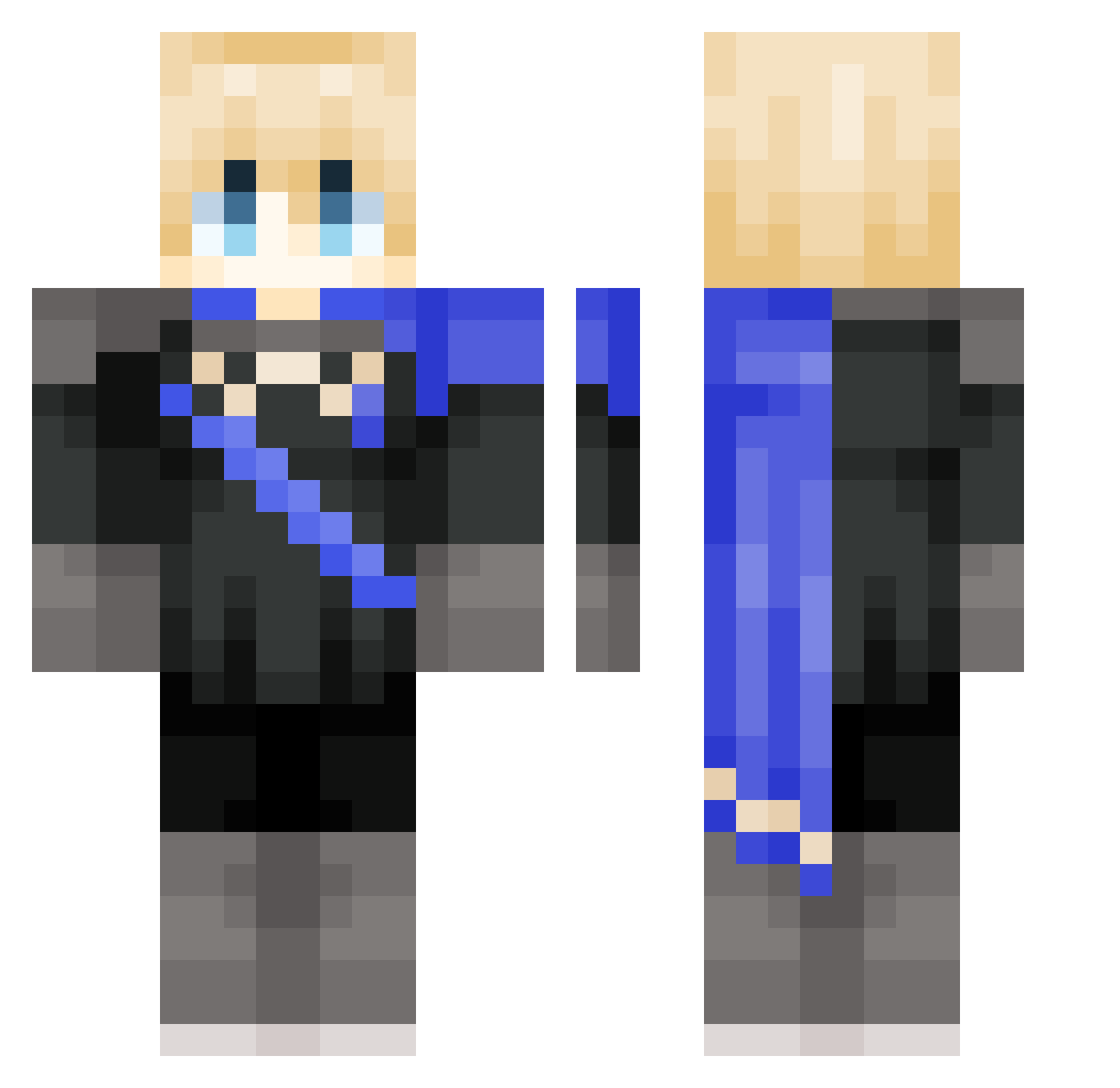 Kinnikinnik Minecraft skin, front and back view