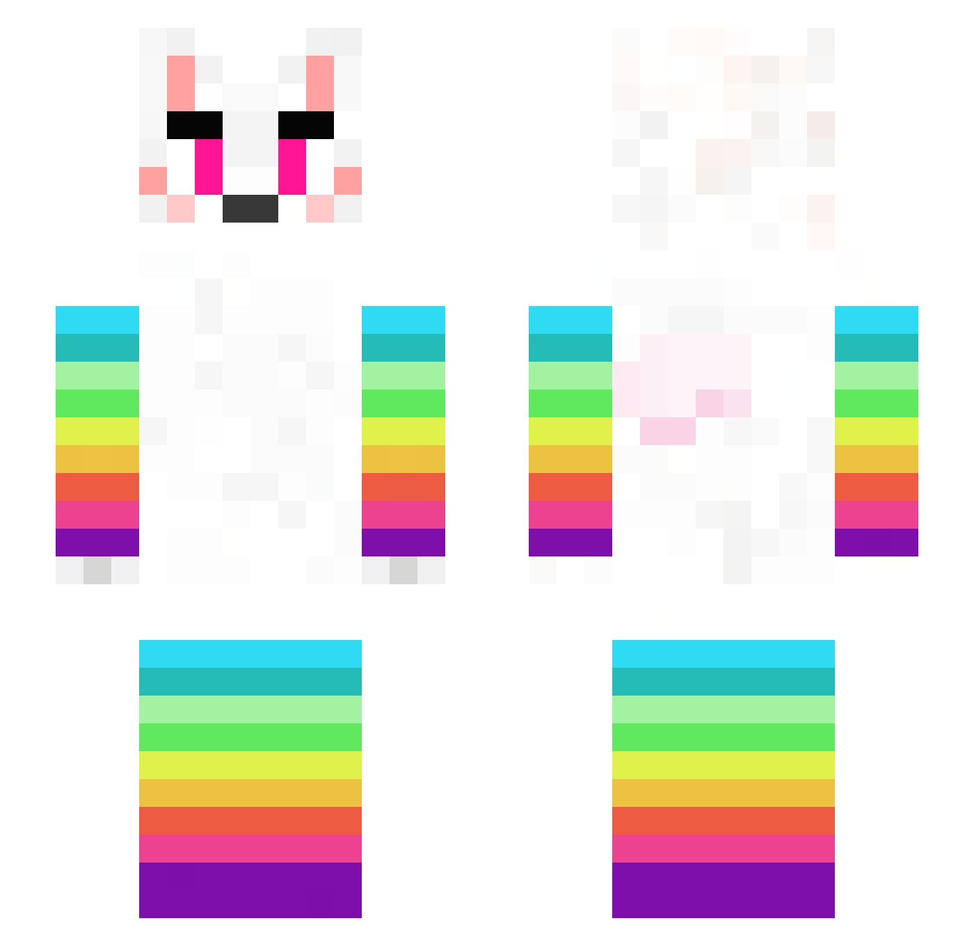 SnowballFR Minecraft skin, front and back view