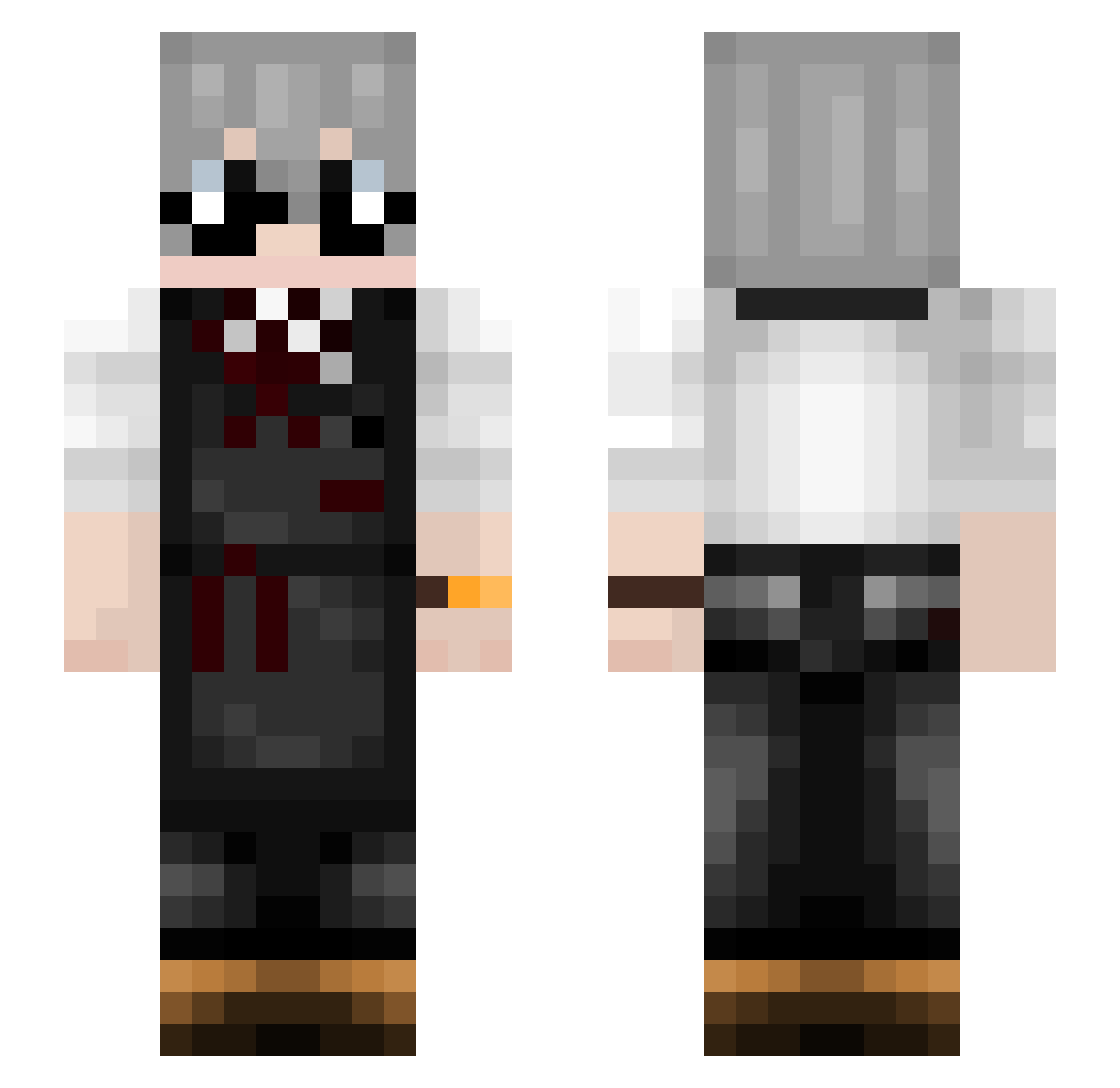 SenpaiSanders Minecraft skin, front and back view