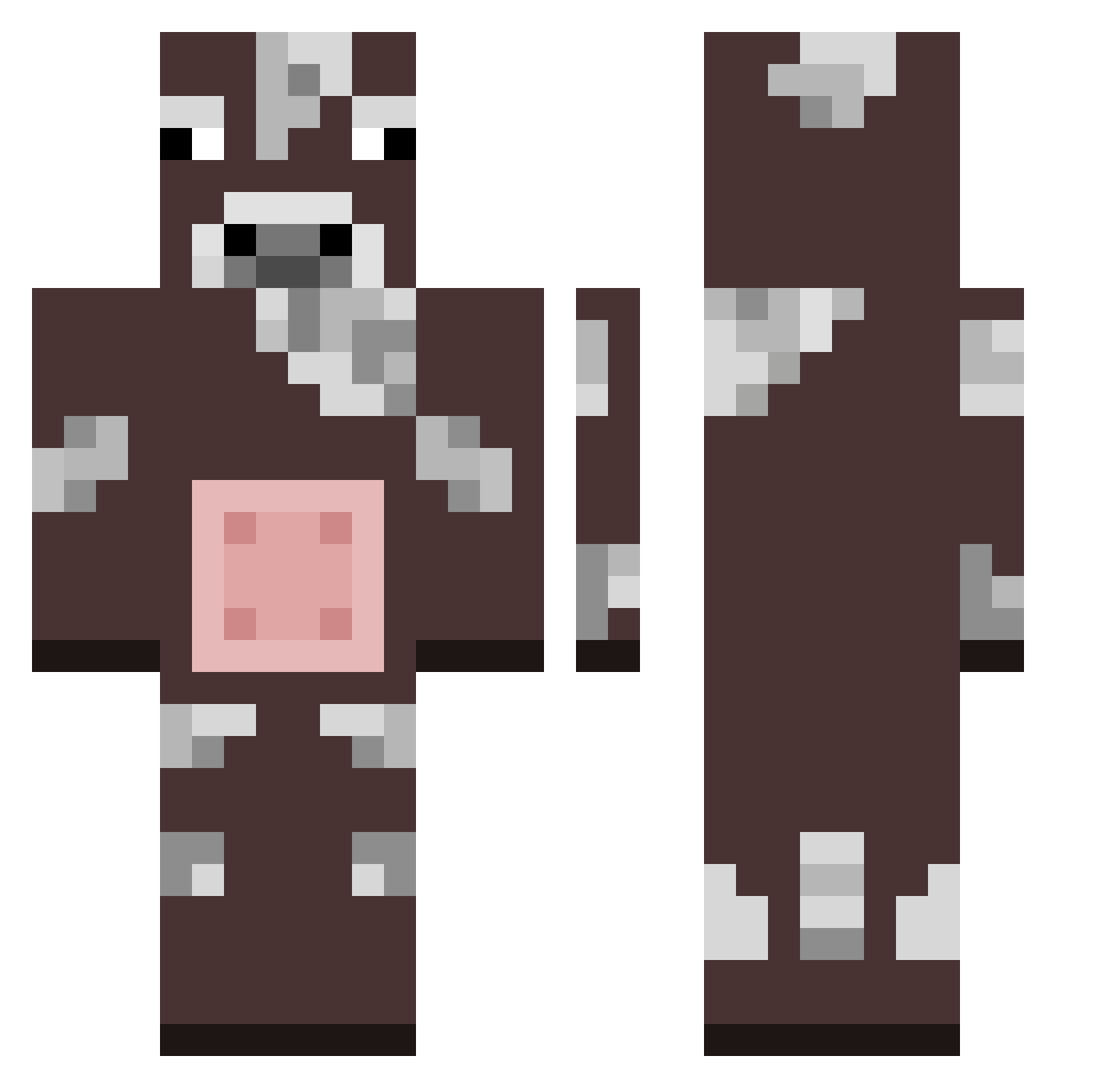 Moms1 Minecraft skin, front and back view