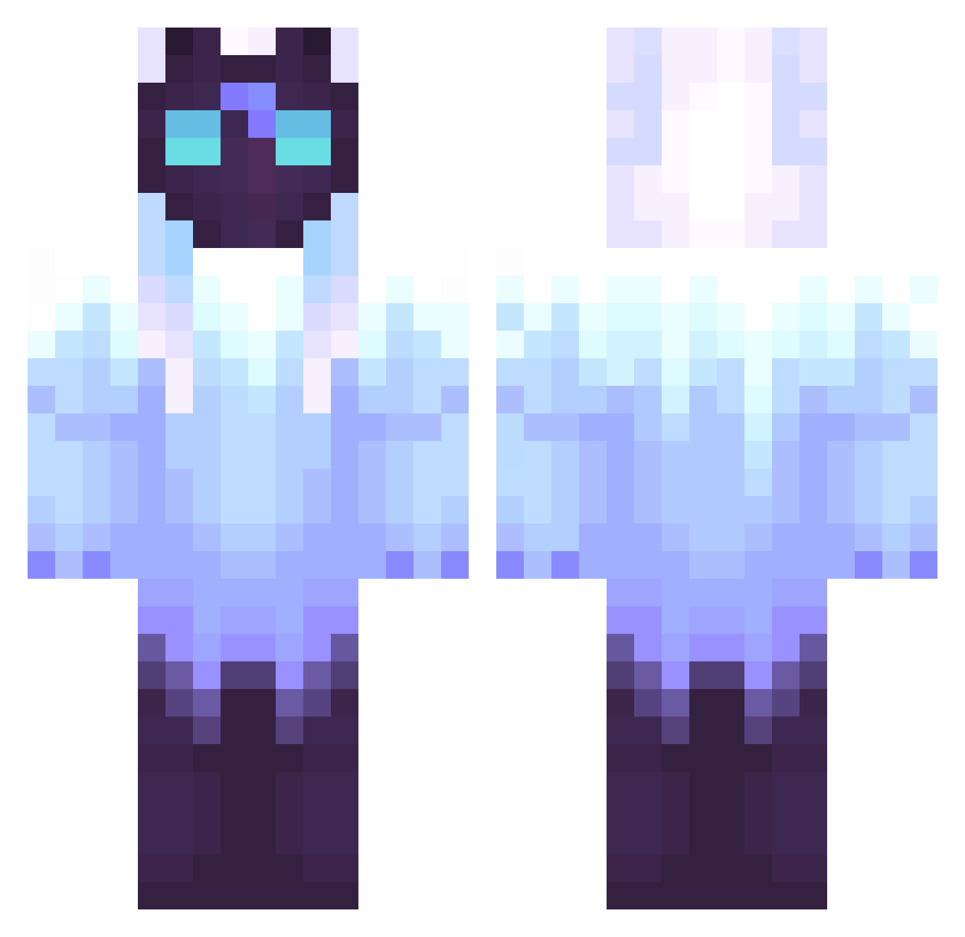 thedumpies Minecraft skin, front and back view