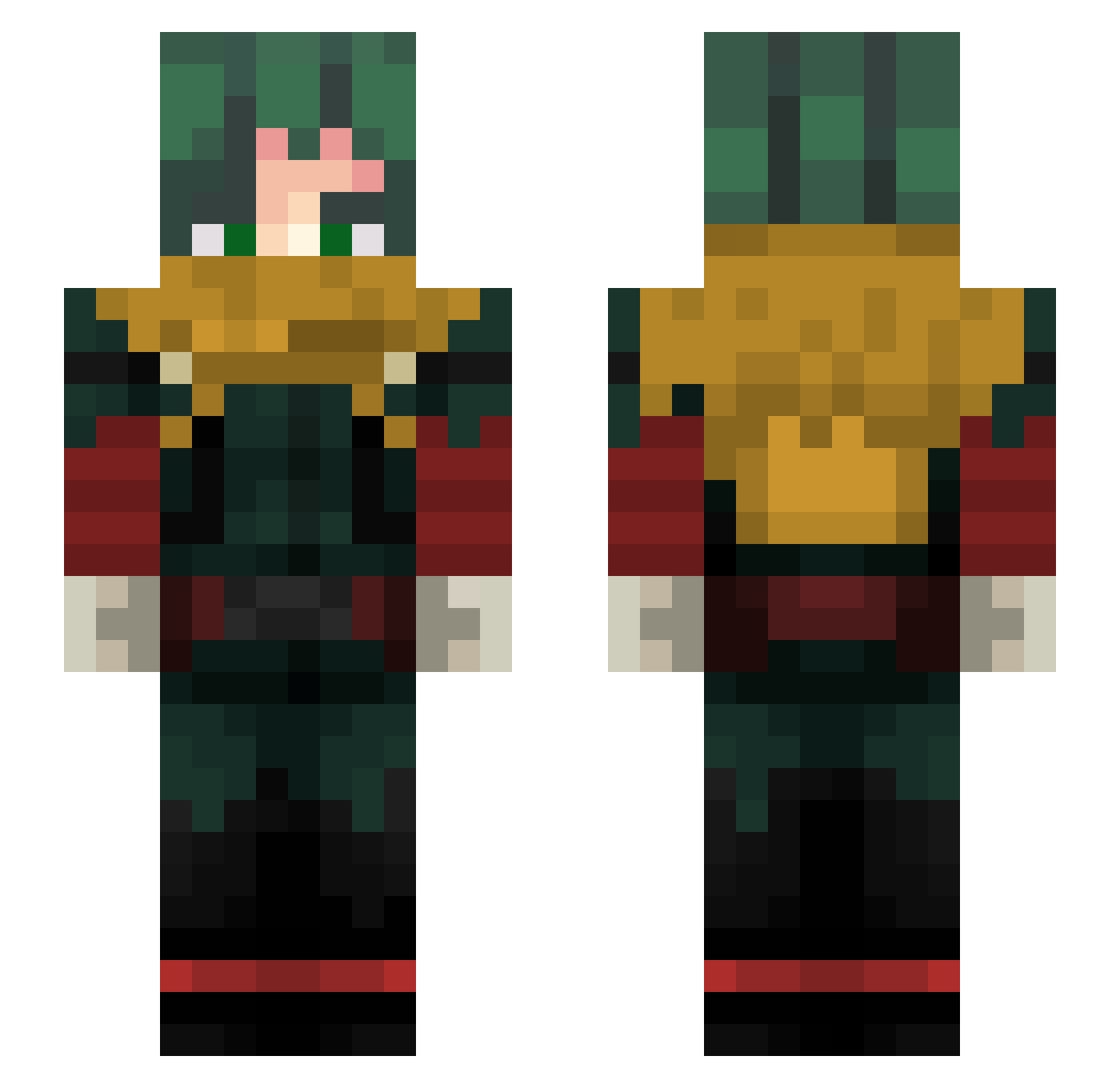 SoyNikolas728 Minecraft skin, front and back view