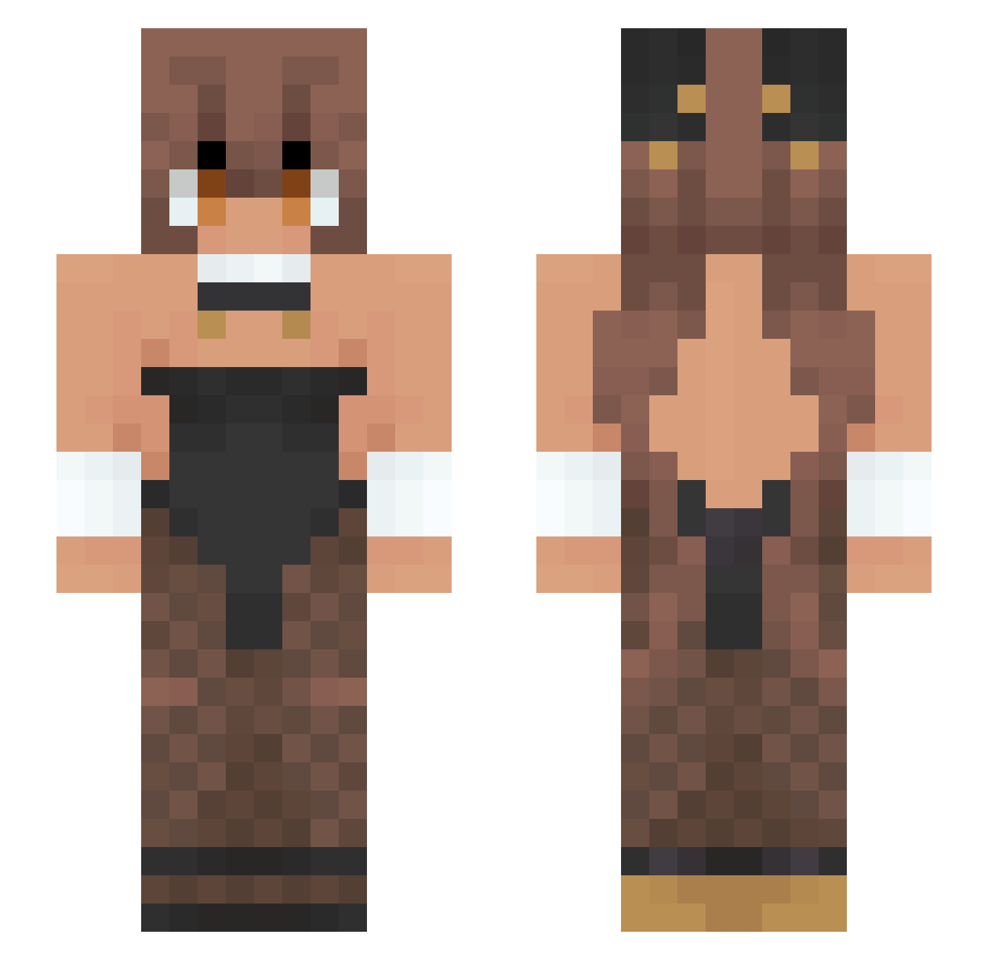 KlebimLoveShe Minecraft skin, front and back view