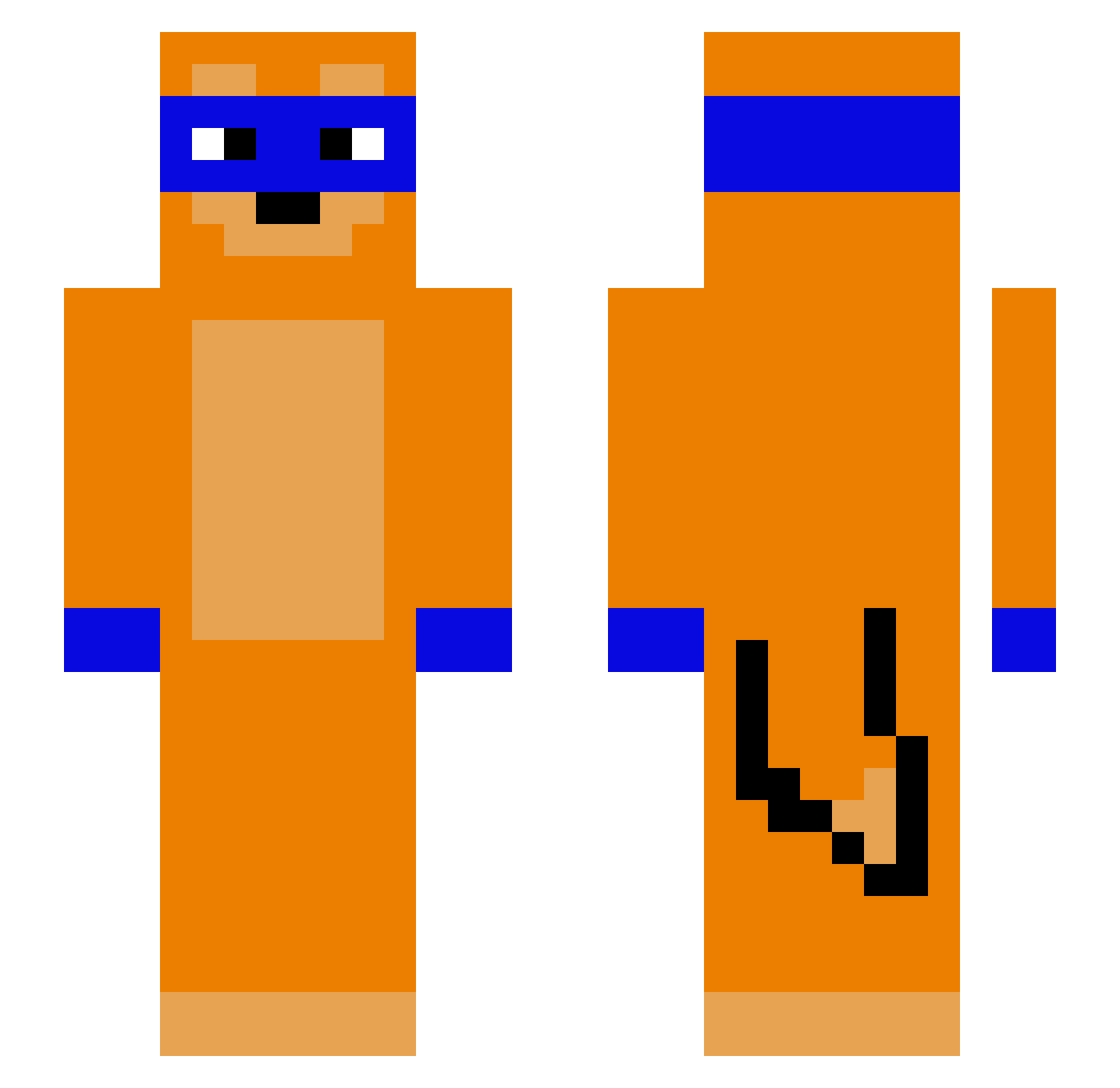 ImJxsper Minecraft skin, front and back view