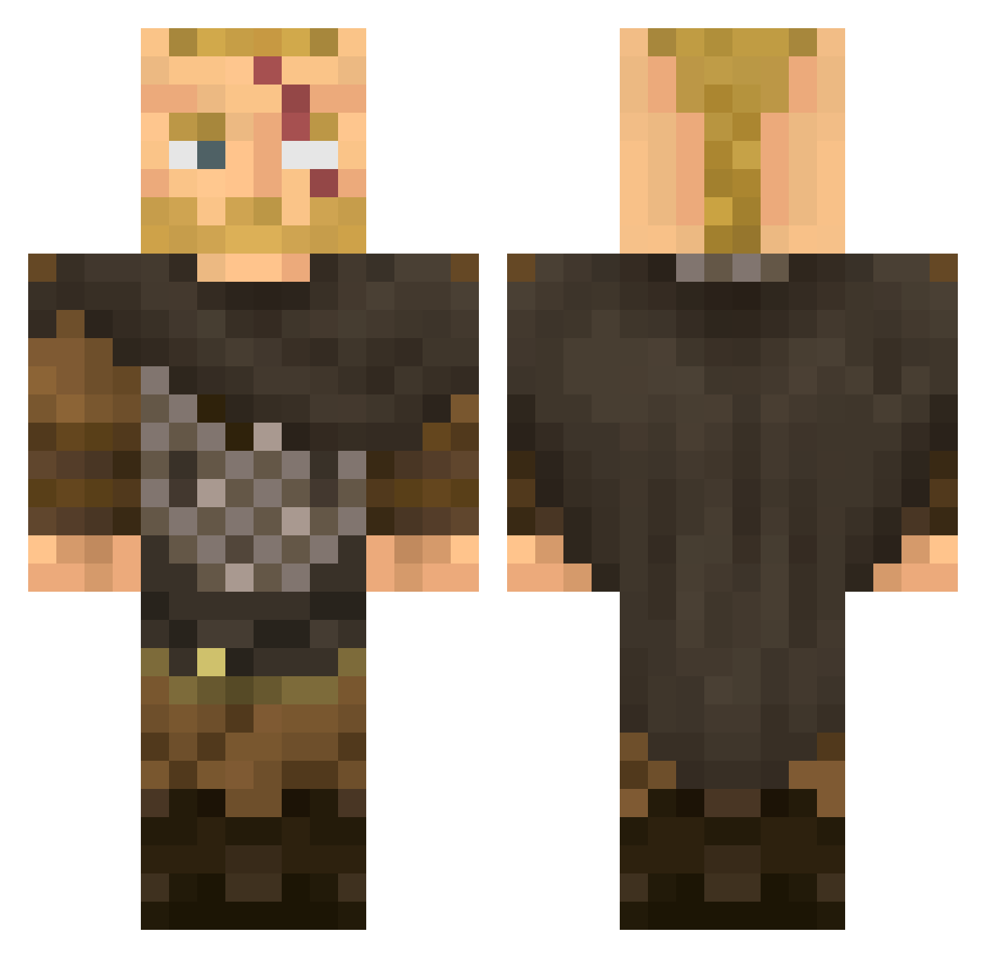 Lovac Minecraft skin, front and back view