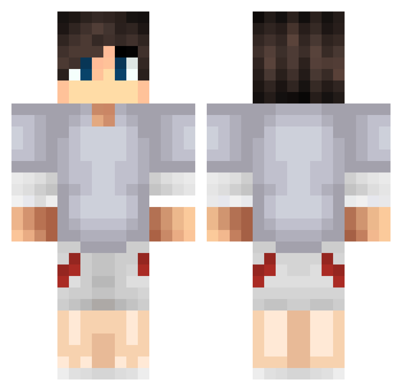 Zyct Minecraft skin, front and back view