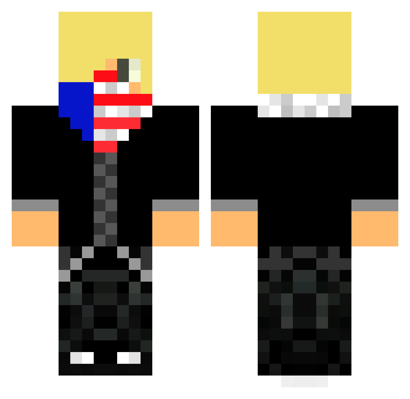 ConTribution Minecraft skin, front and back view