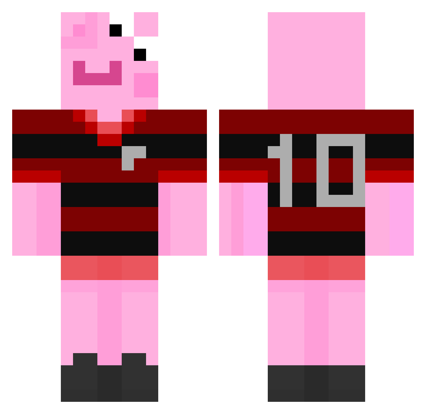 Saturando Minecraft skin, front and back view