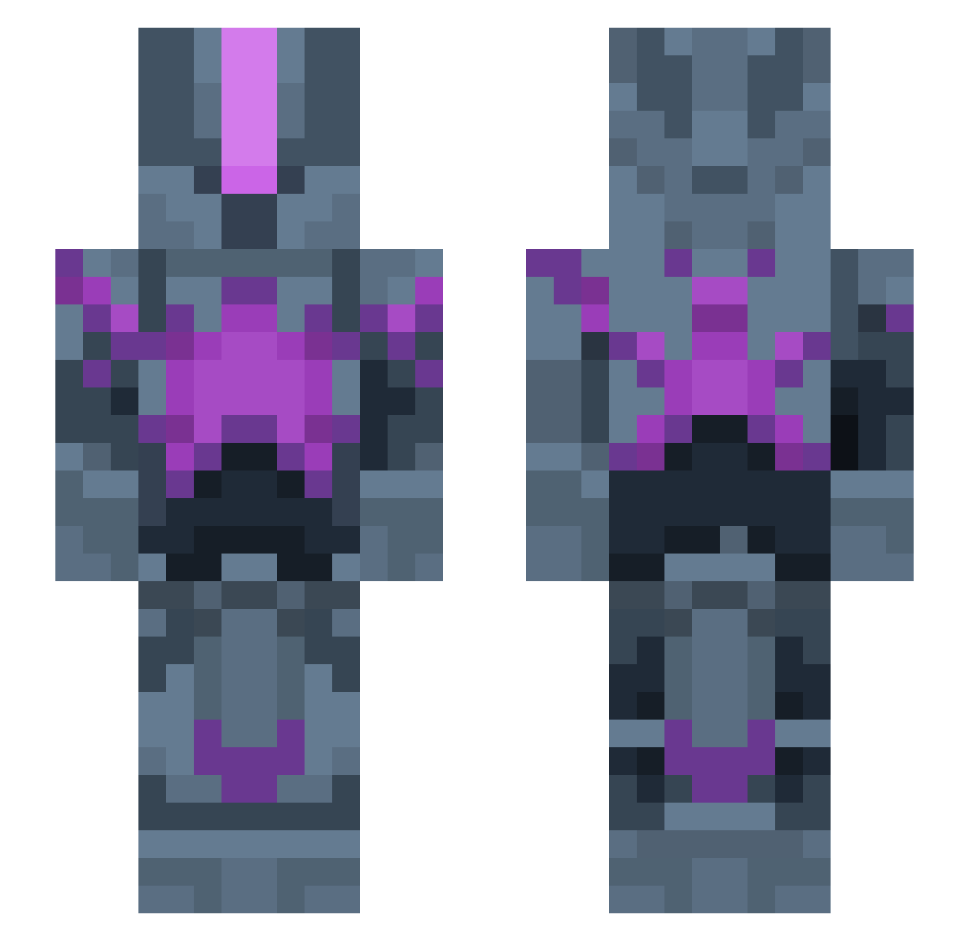Irultop Minecraft skin, front and back view