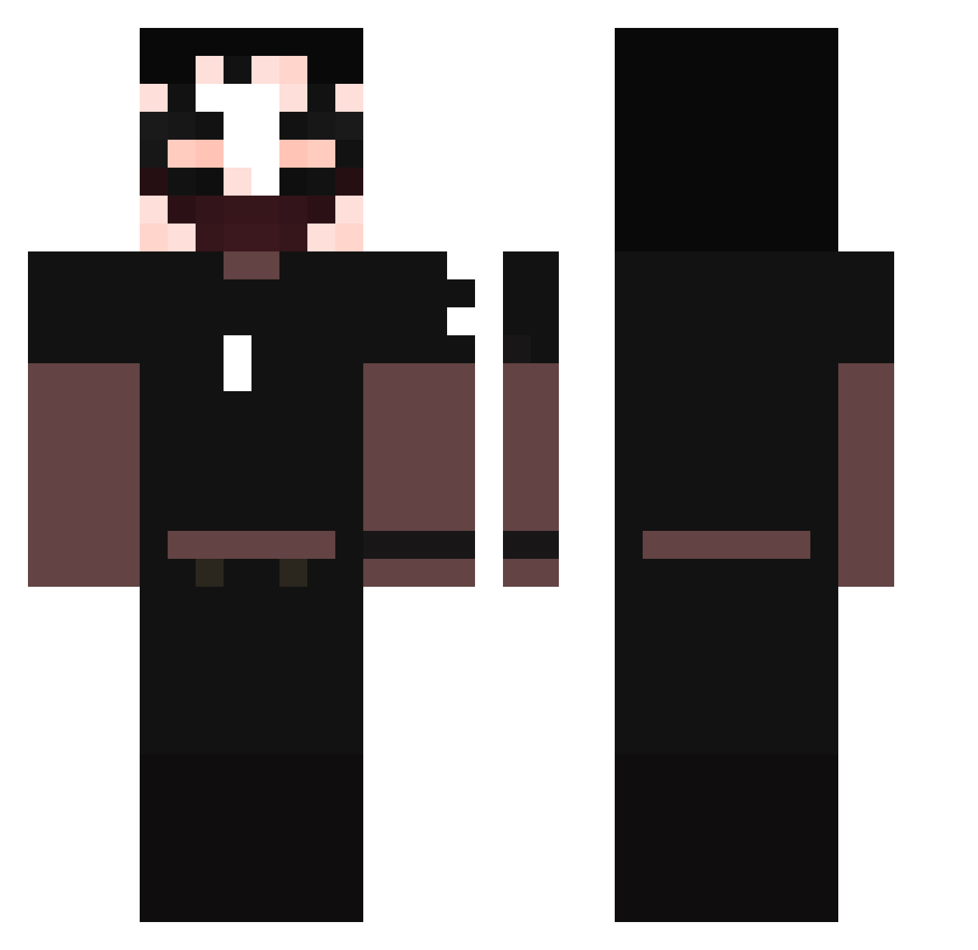 Winfuzz Minecraft skin, front and back view