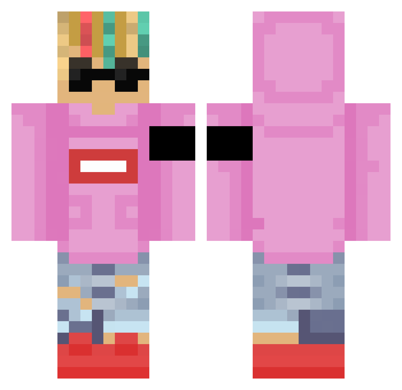 Alex_Carba18 Minecraft skin, front and back view