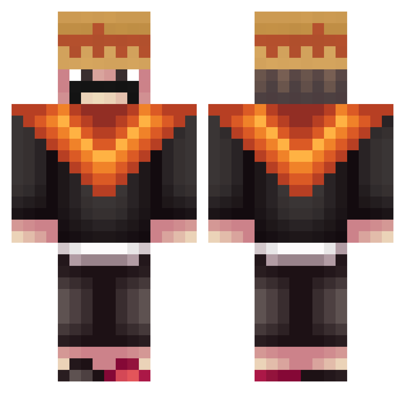 ARUSHATOP Minecraft skin, front and back view
