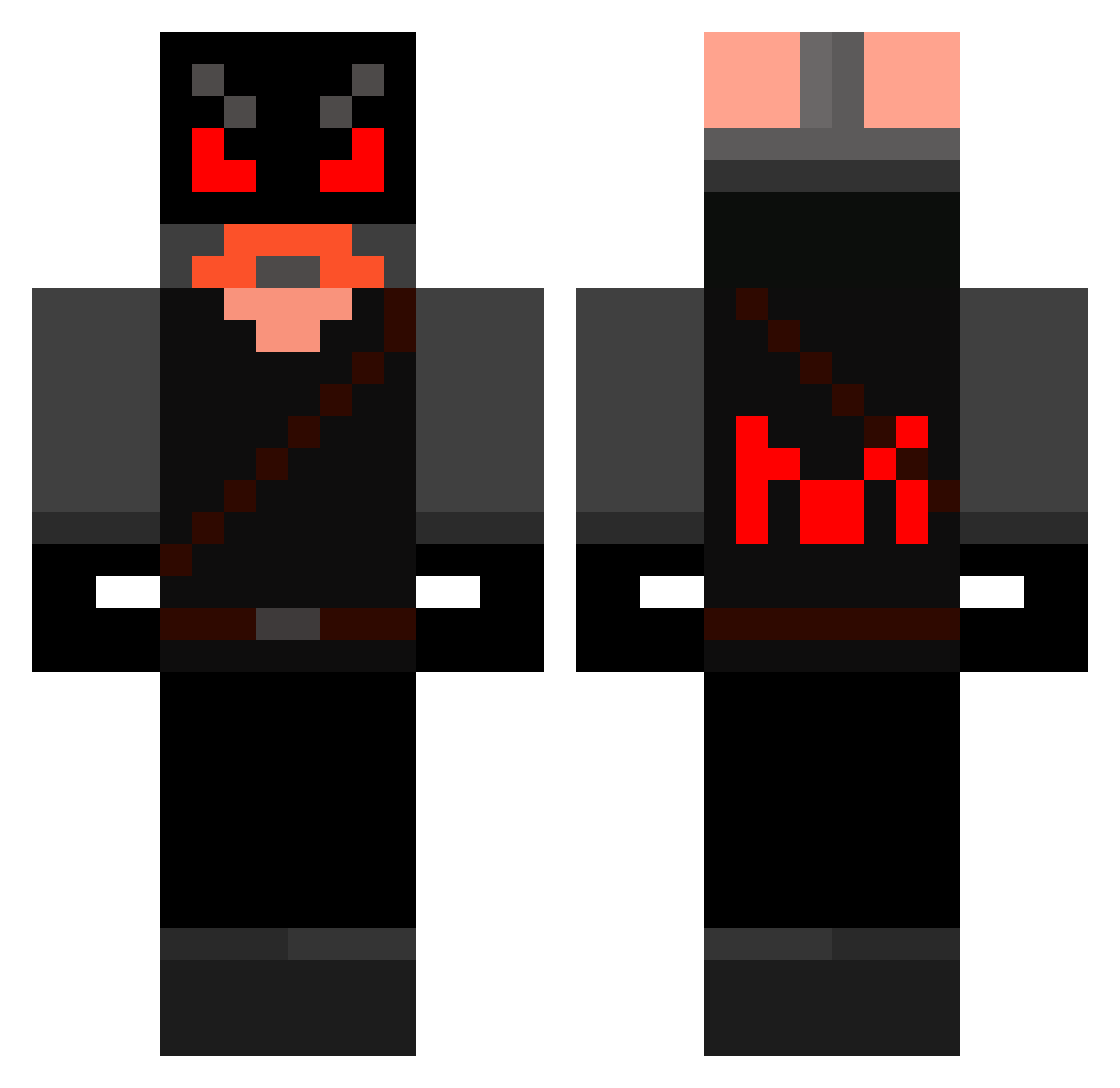 Holyen Minecraft skin, front and back view