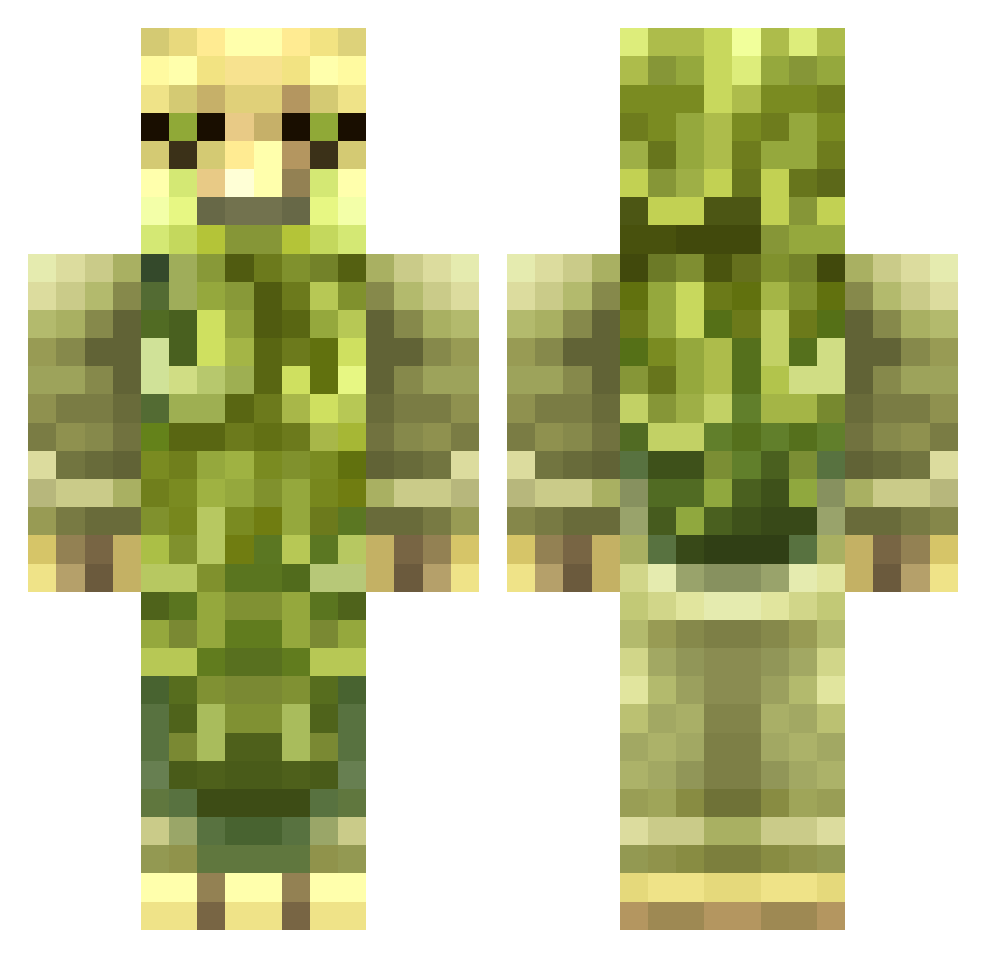 Souls Minecraft skin, front and back view