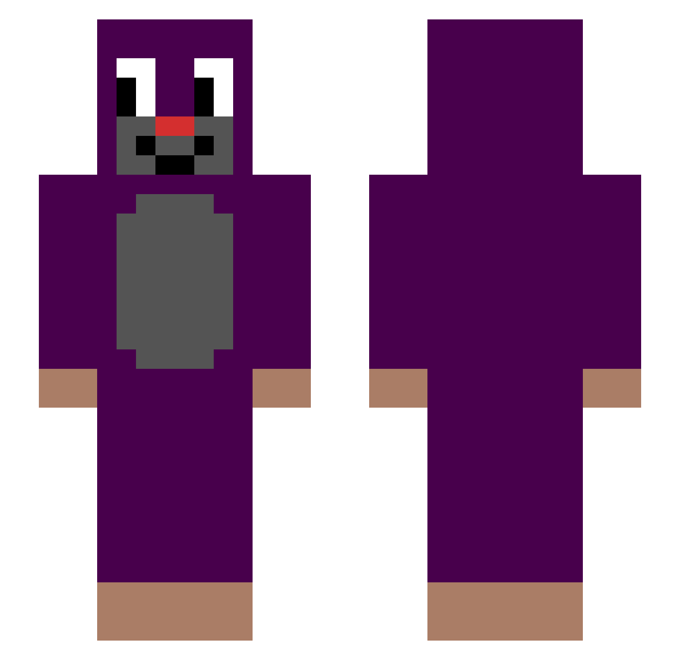 Zuedain Minecraft skin, front and back view