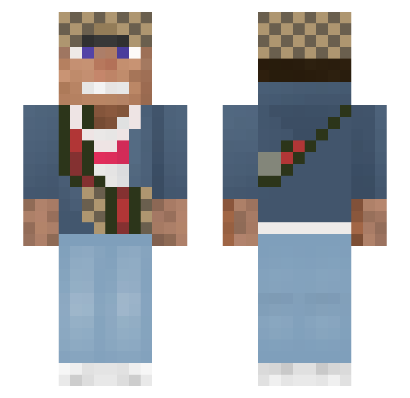 _qixeshy Minecraft skin, front and back view