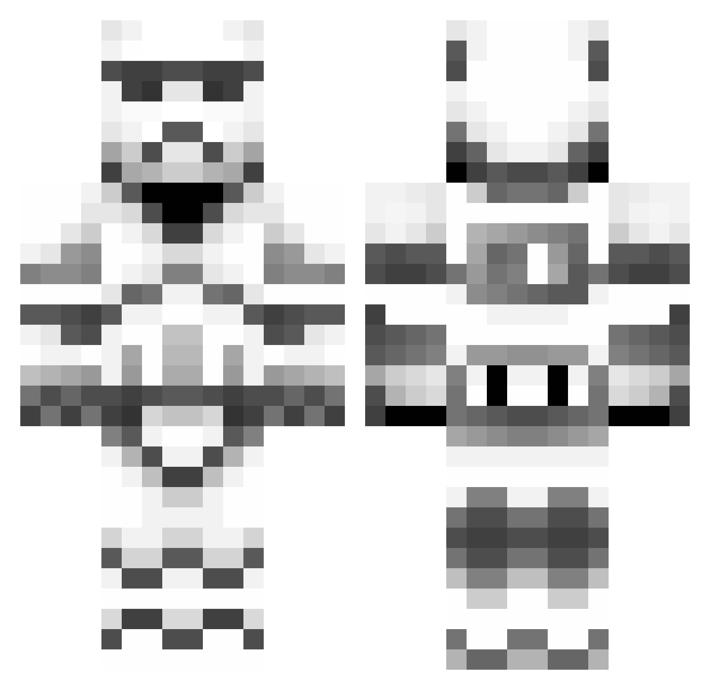 k1ce Minecraft skin, front and back view