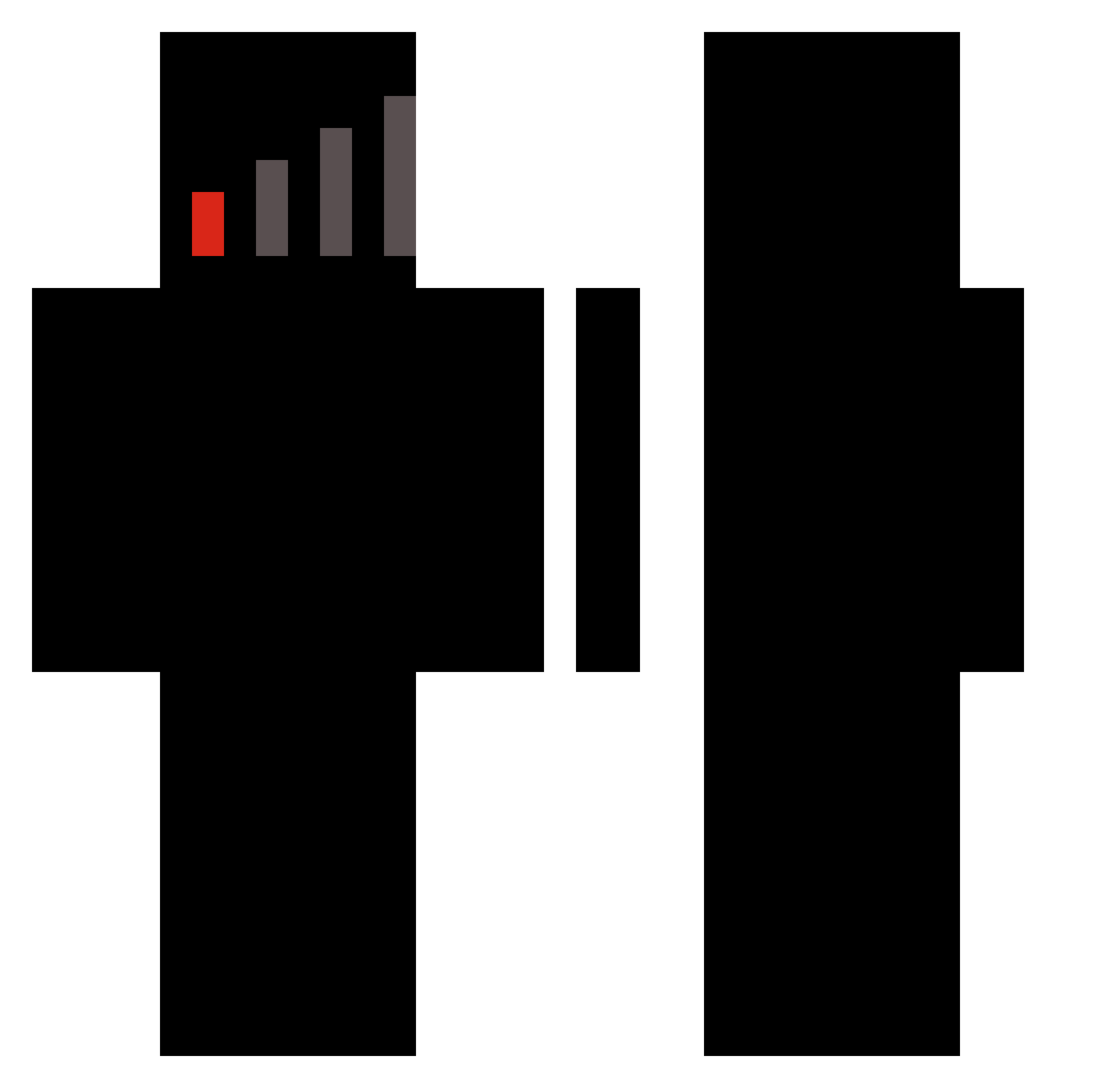 xuva Minecraft skin, front and back view