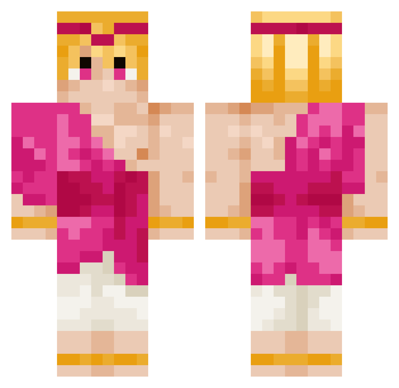 MongrelsBark Minecraft skin, front and back view