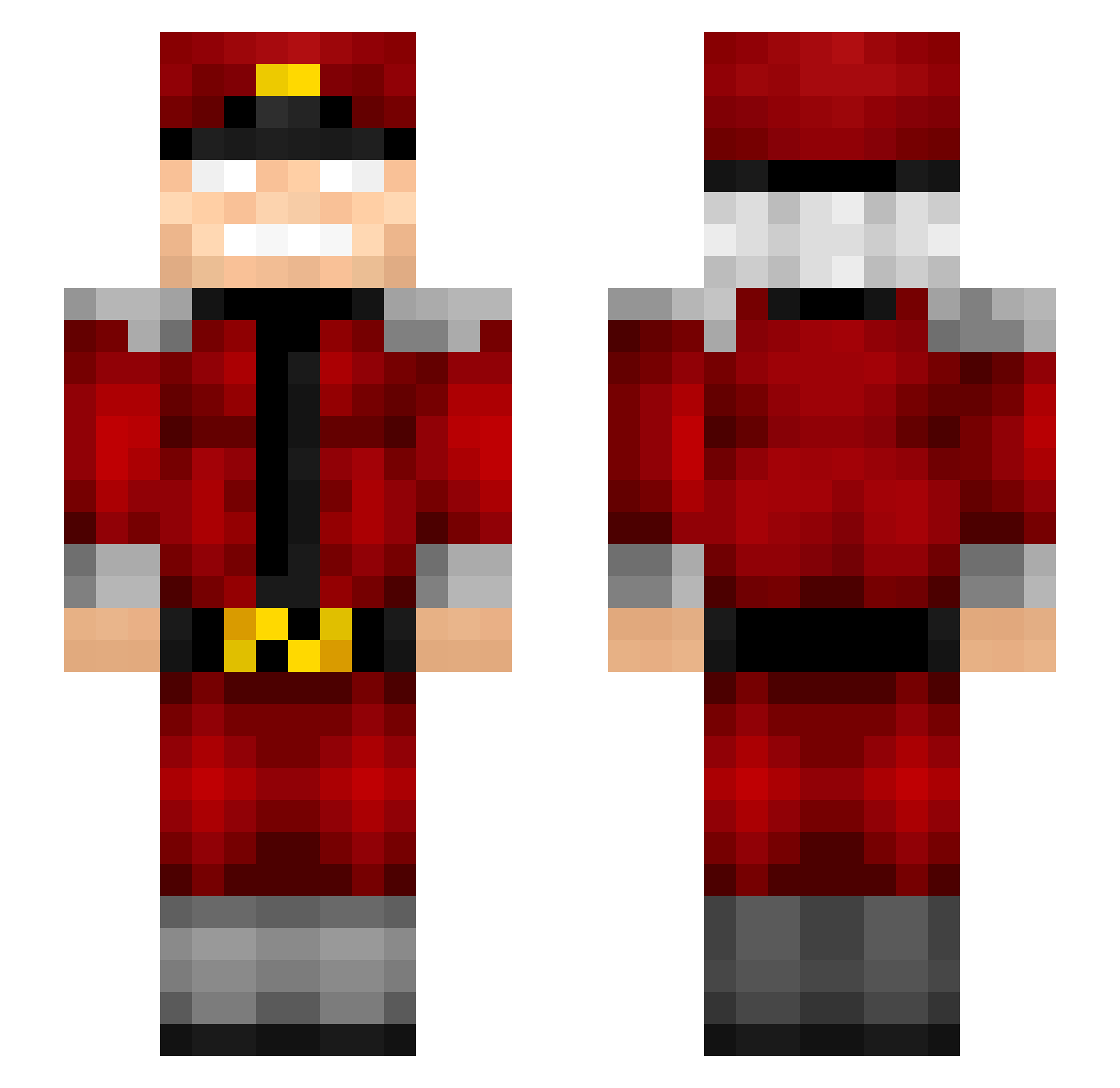 Plubu Minecraft skin, front and back view