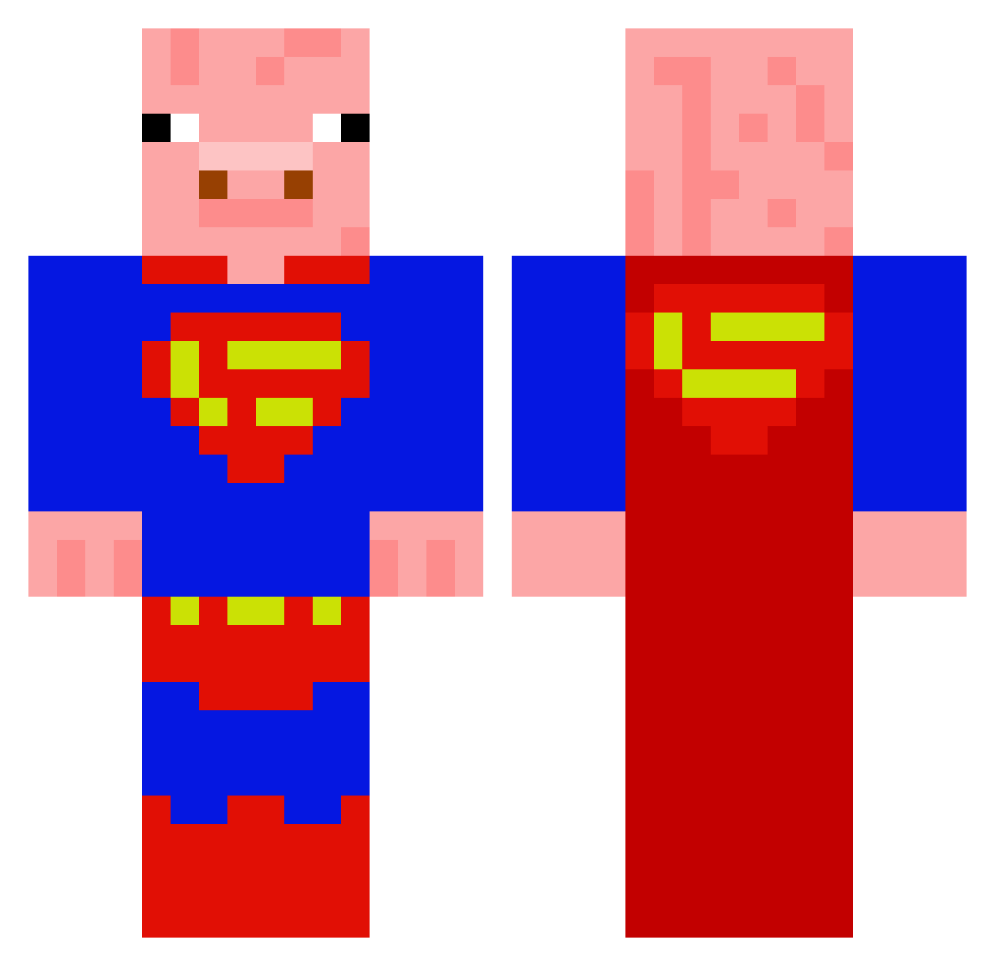 superready12 Minecraft skin, front and back view