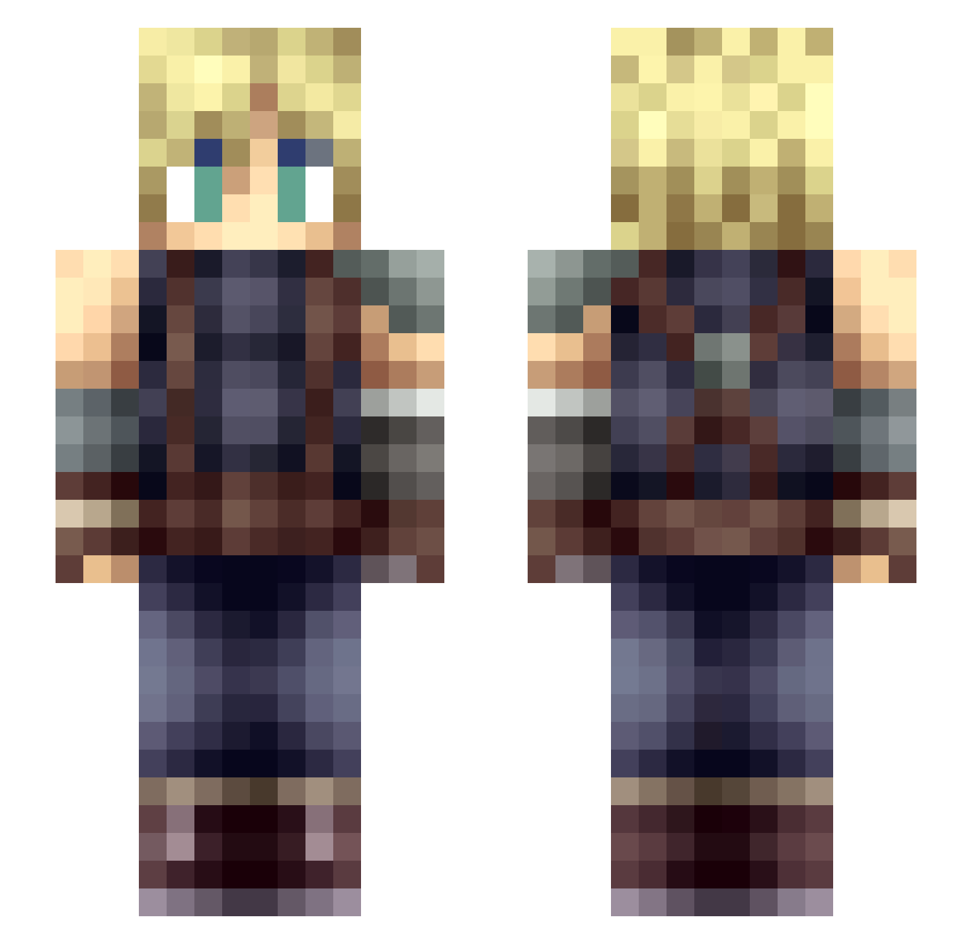 Nexustrife Minecraft skin, front and back view