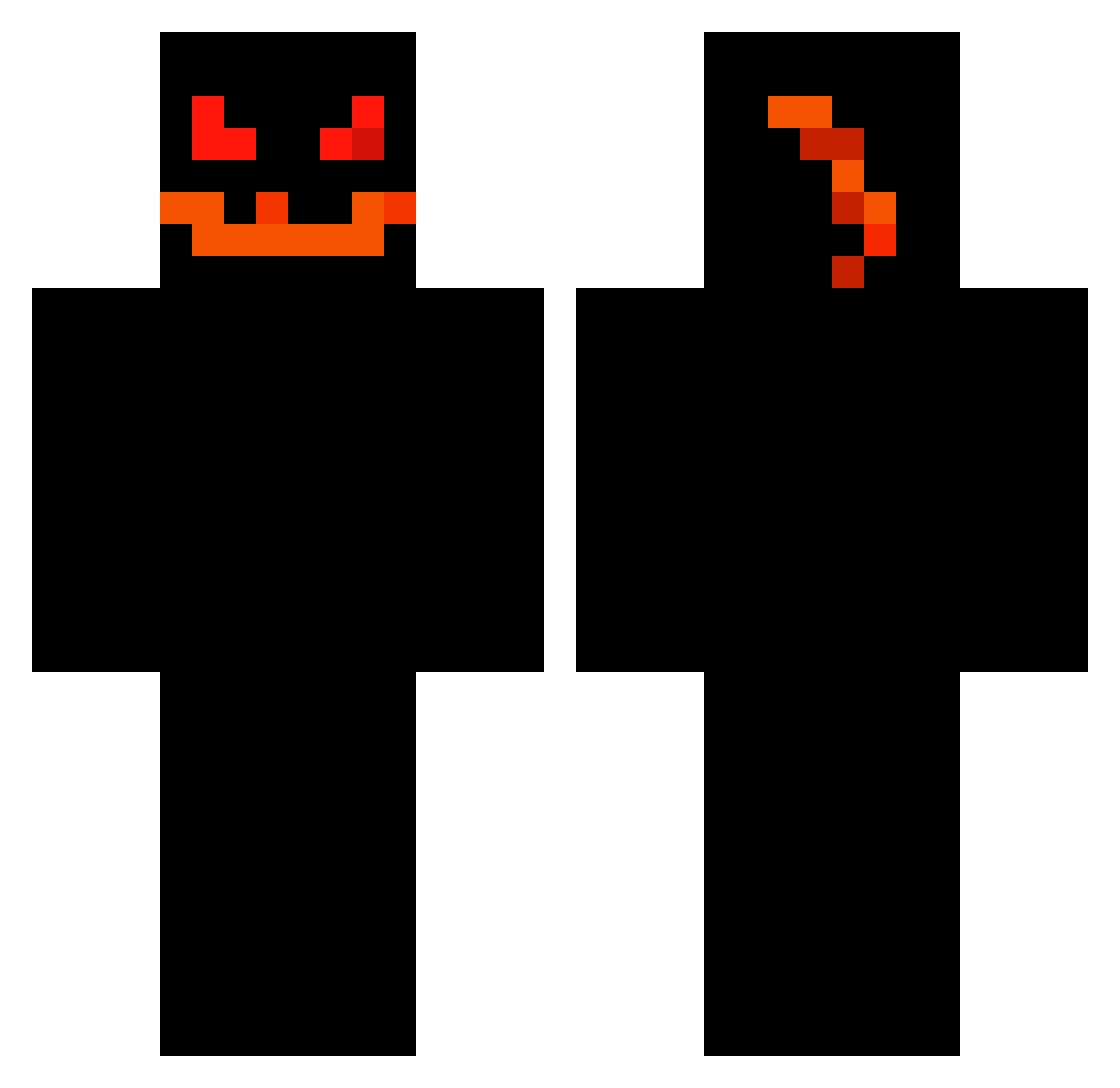 Raidable__ Minecraft skin, front and back view